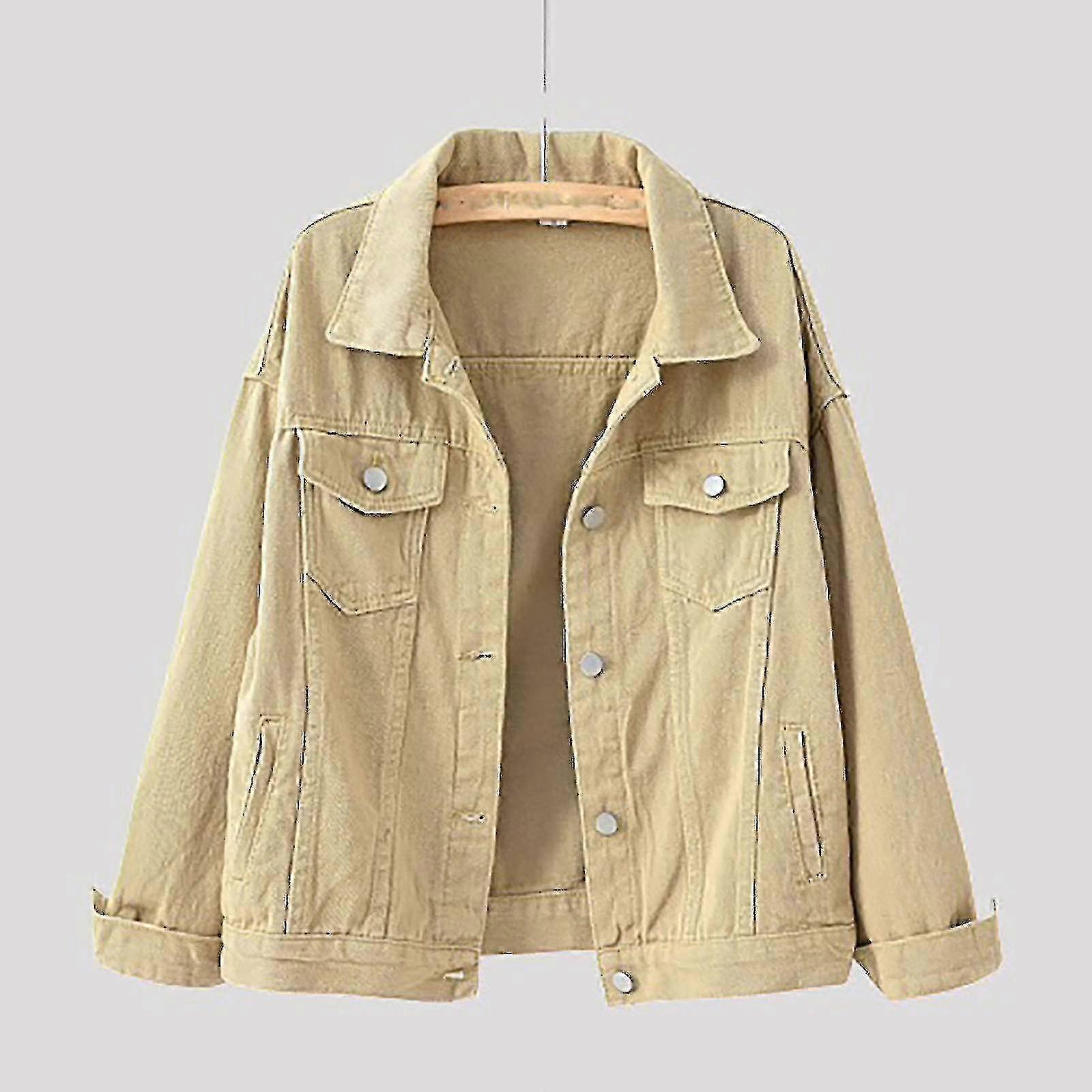 Long Sleeve Denim Jacket for Women - Warm Solid Outerwear Coat