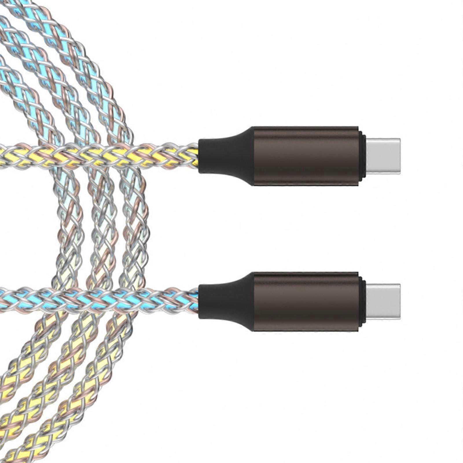 Dynamic LED Lighting Charging Cable 66W Fast Charge 480Mbps Data Transfer Braided Design for Multiple Devices Multicolor
