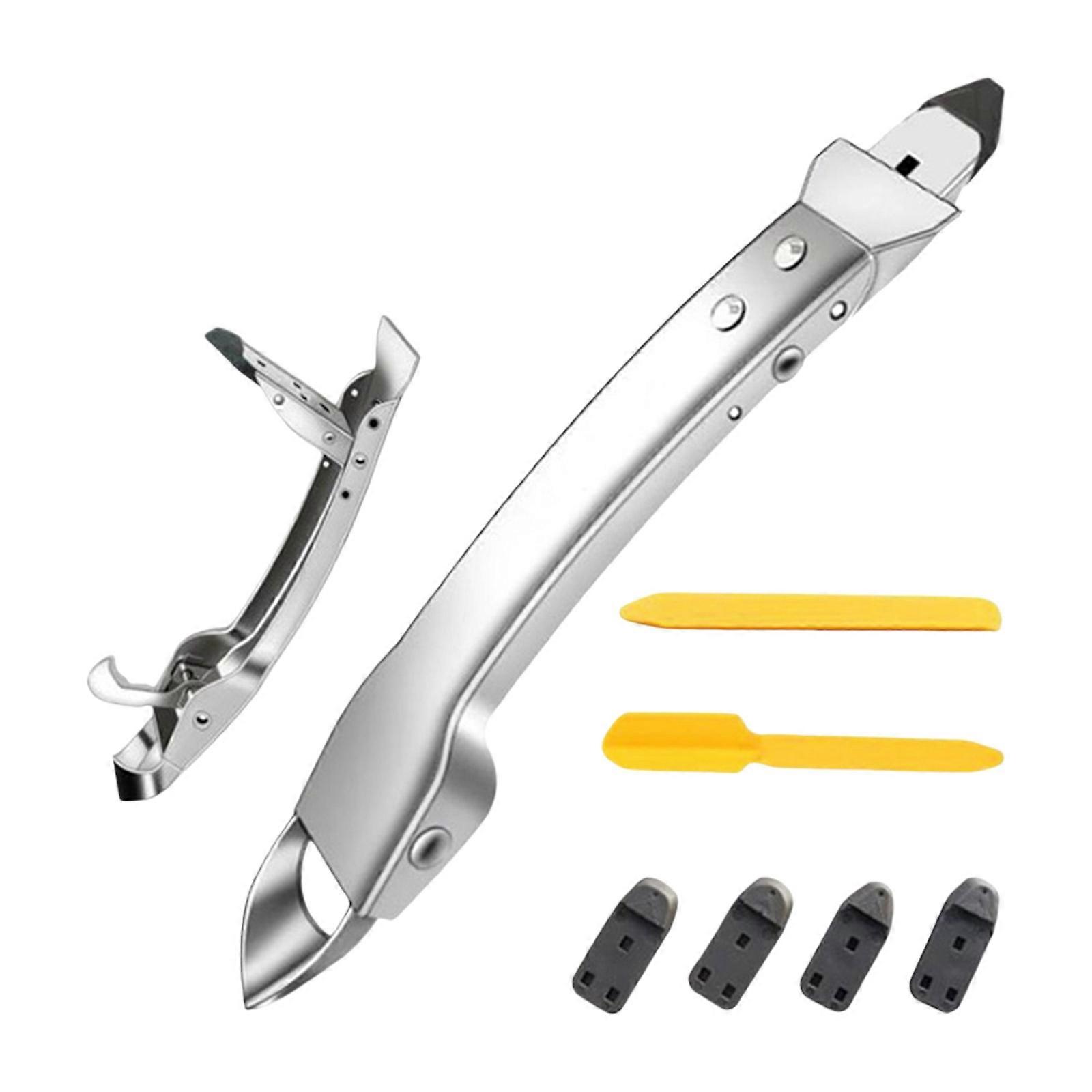 Stainless Steel Seam Processor 4 Function Scraping Cleaner Smoother Edging Trimming Home Repair Essential Tool for Bathroom Tiling Multicolor