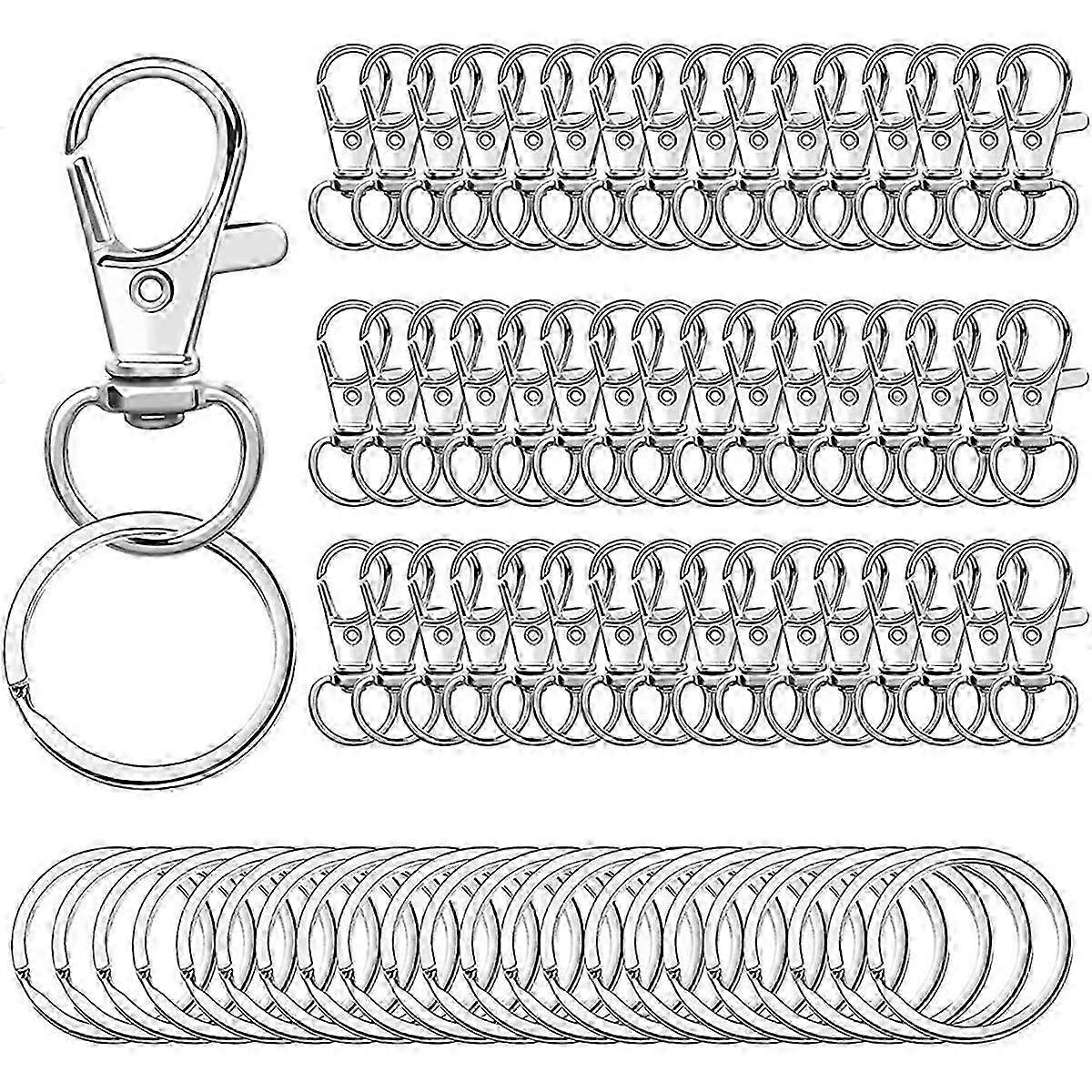 100PCS Swivel Clasps Lanyard Snap Hooks compatible Keychains Jewelry