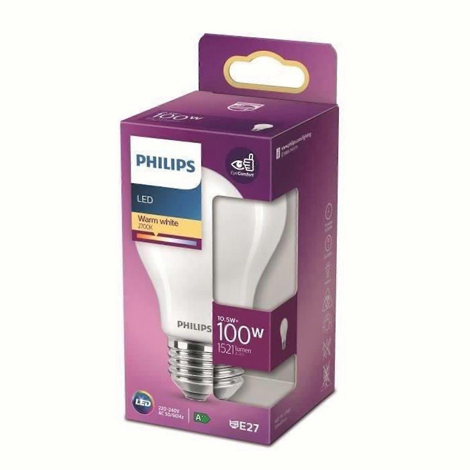 100W equivalent E27 warm white non-dimmable LED bulb, Plastic