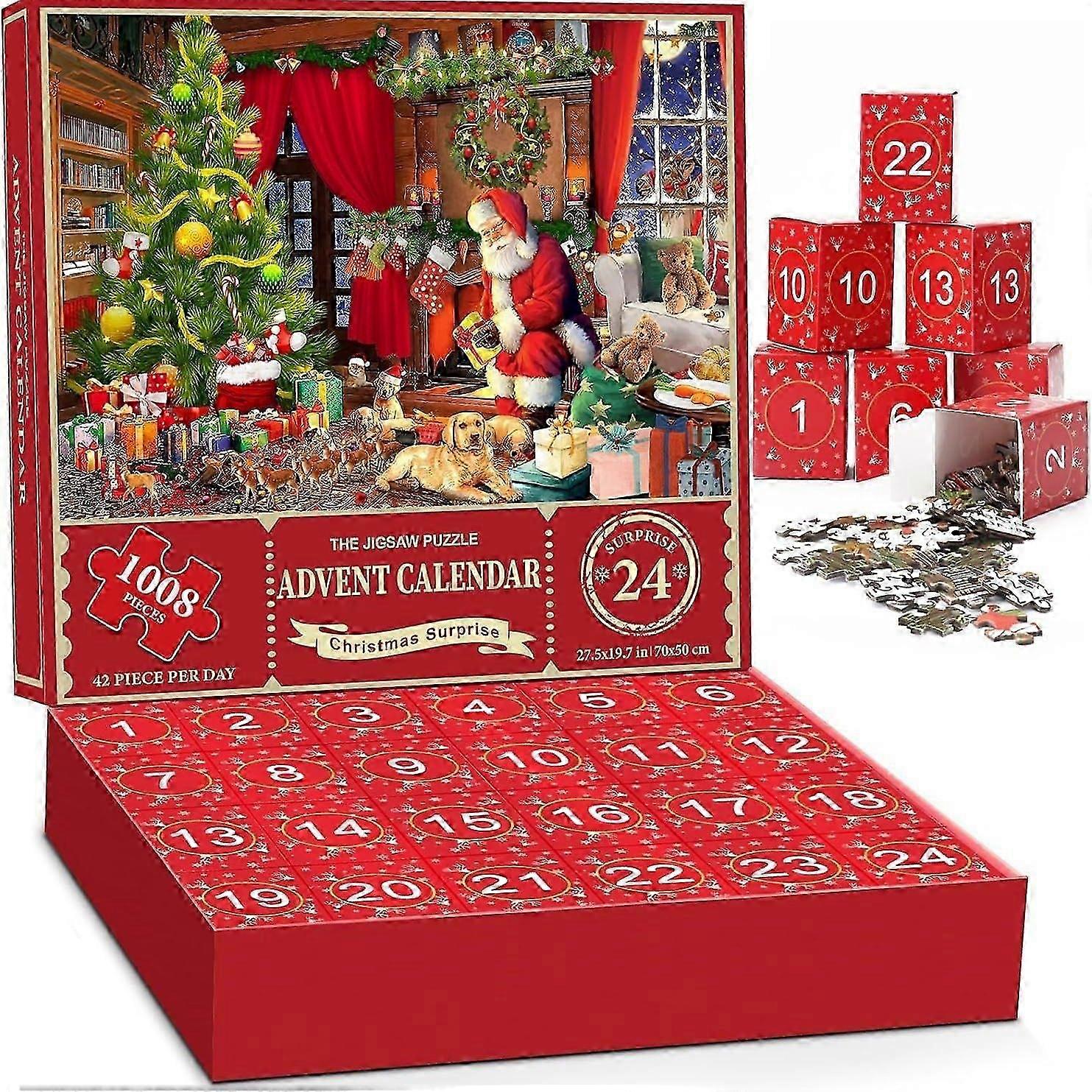 Festive Christmas Countdown Puzzle 1000 Pieces for Advent Calendar Activity