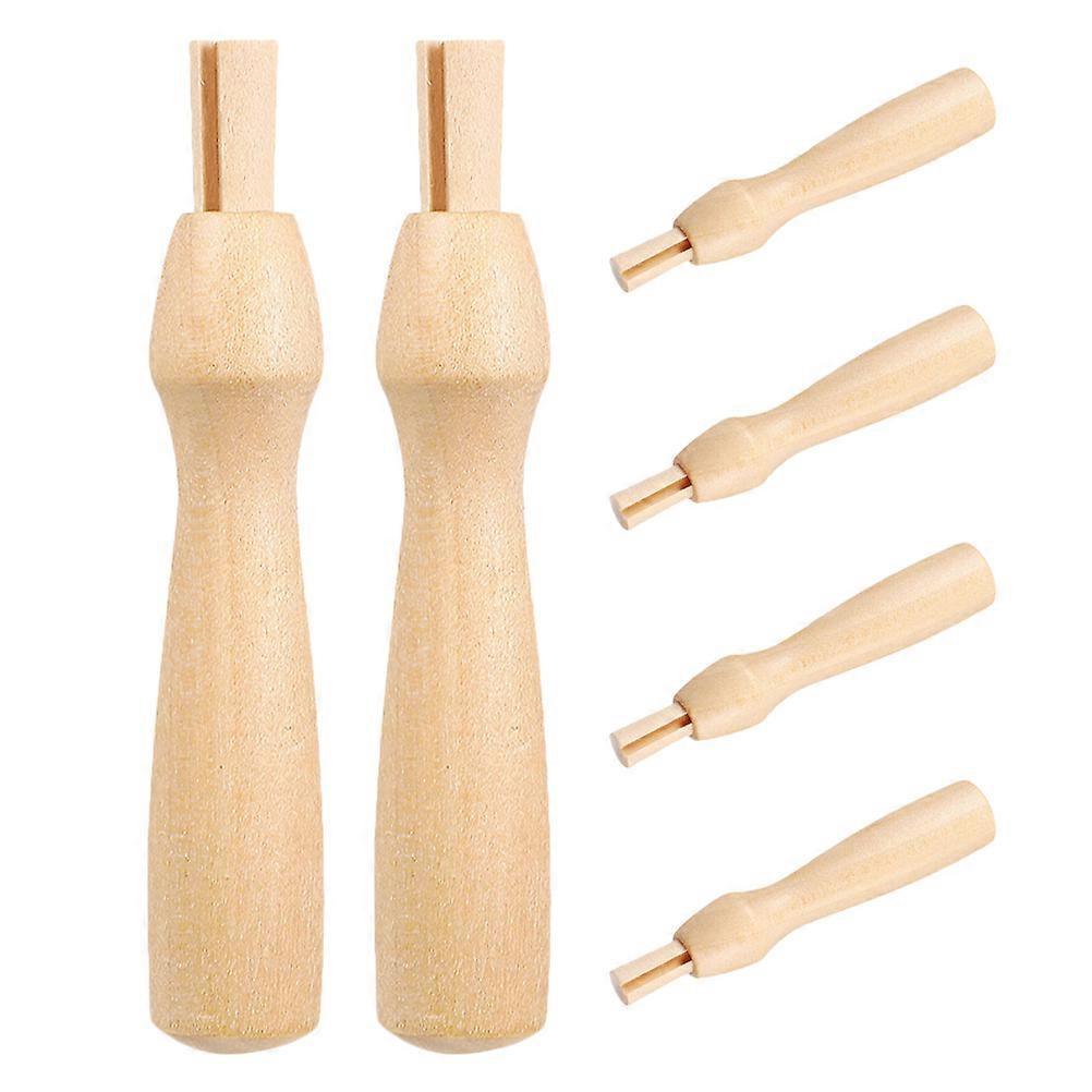 Needle Felting Handles Wooden Handle Tools for Replacement Use 6Pcs Pack