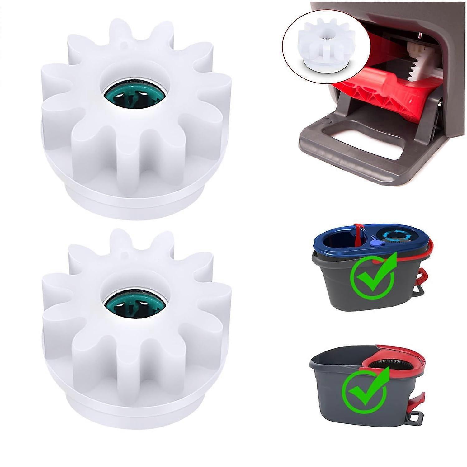 Spin Mop Bucket Gear and One Way Clutch Bearing Set, 2 Pack Replacement Compatible with Spin Mop Systems