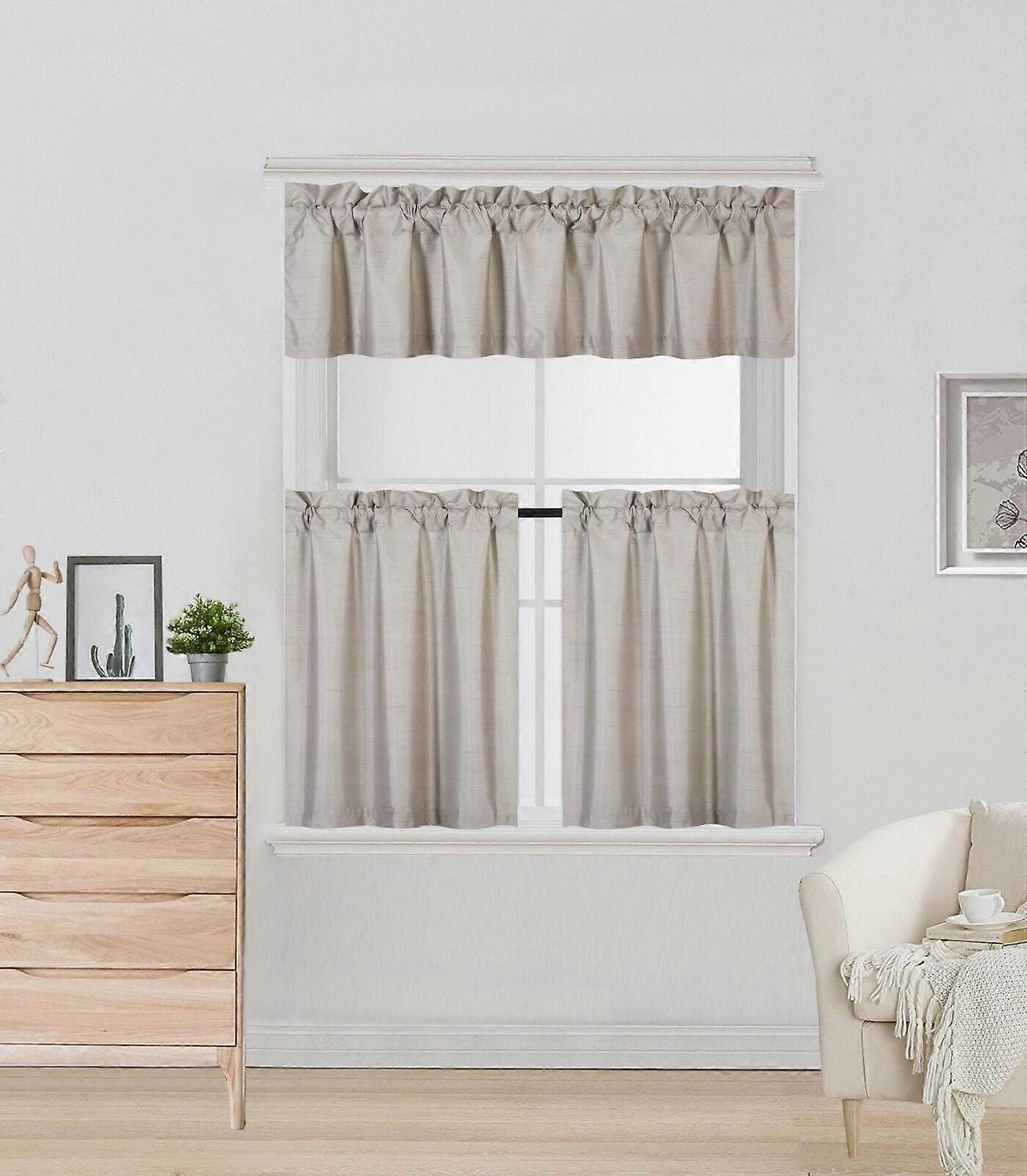 3PC SET ROOM DARKENING WINDOW CURTAIN SMALL LINED PANELS IN 24" LENGHT