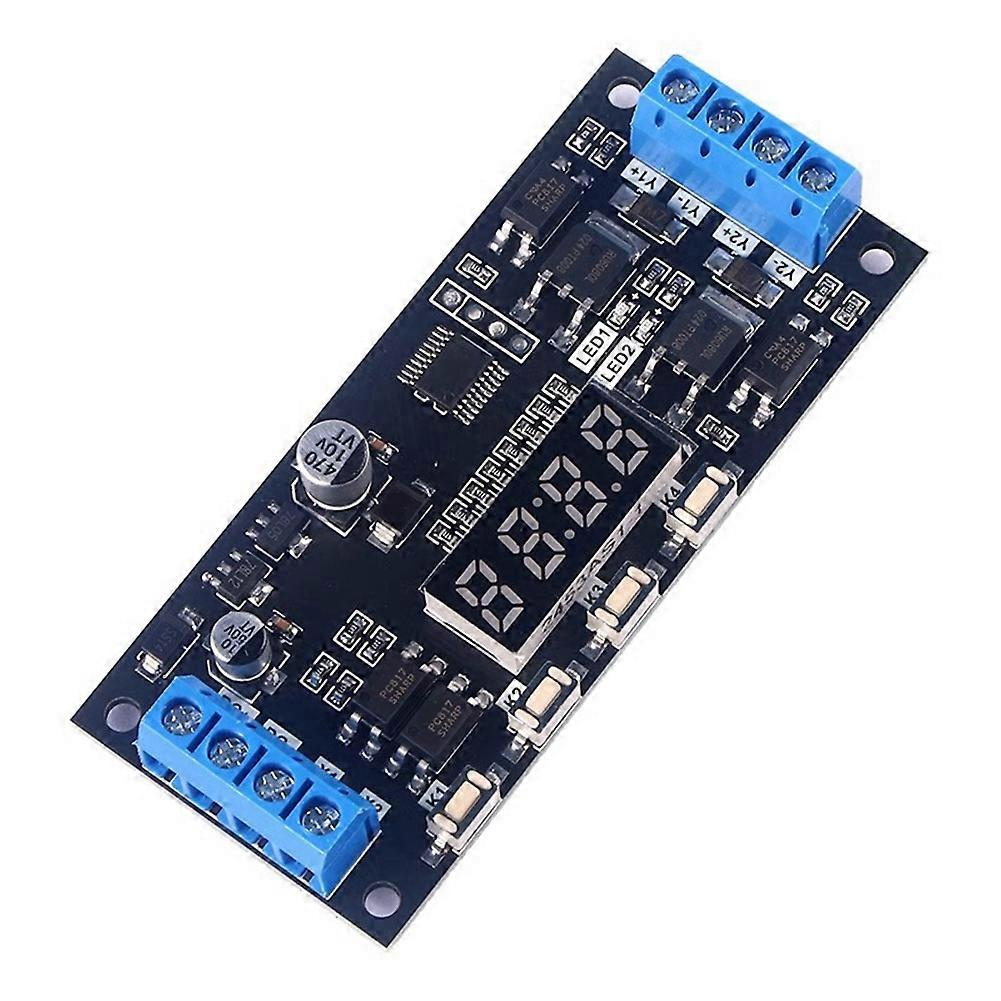 MOS LED Digital Time Delay Relay Trigger DC 12V 24V Dual Way High Power Switch Circuit Board Timing Control Module