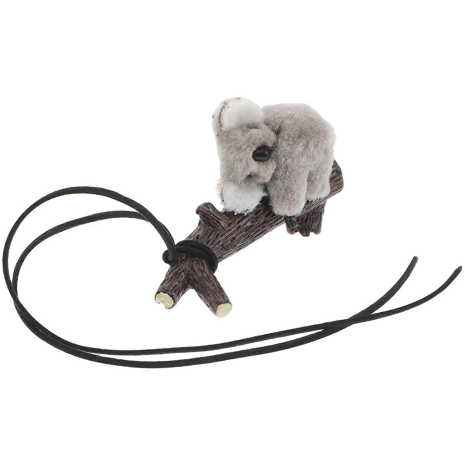 Grey Plush Hanging Ornament for Rearview Mirror Accessory