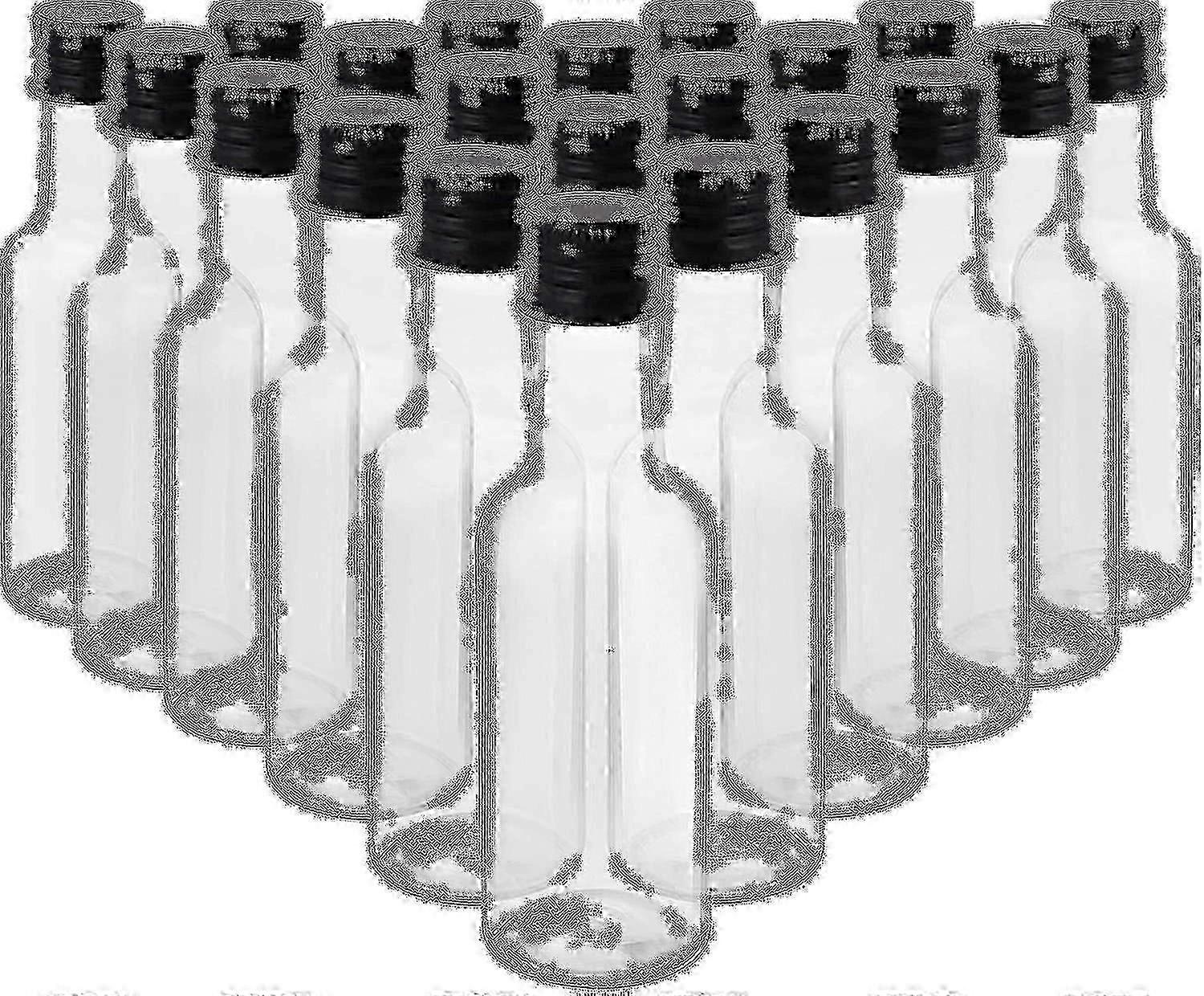 Black cap mini bottles for liquid storage 24 pack