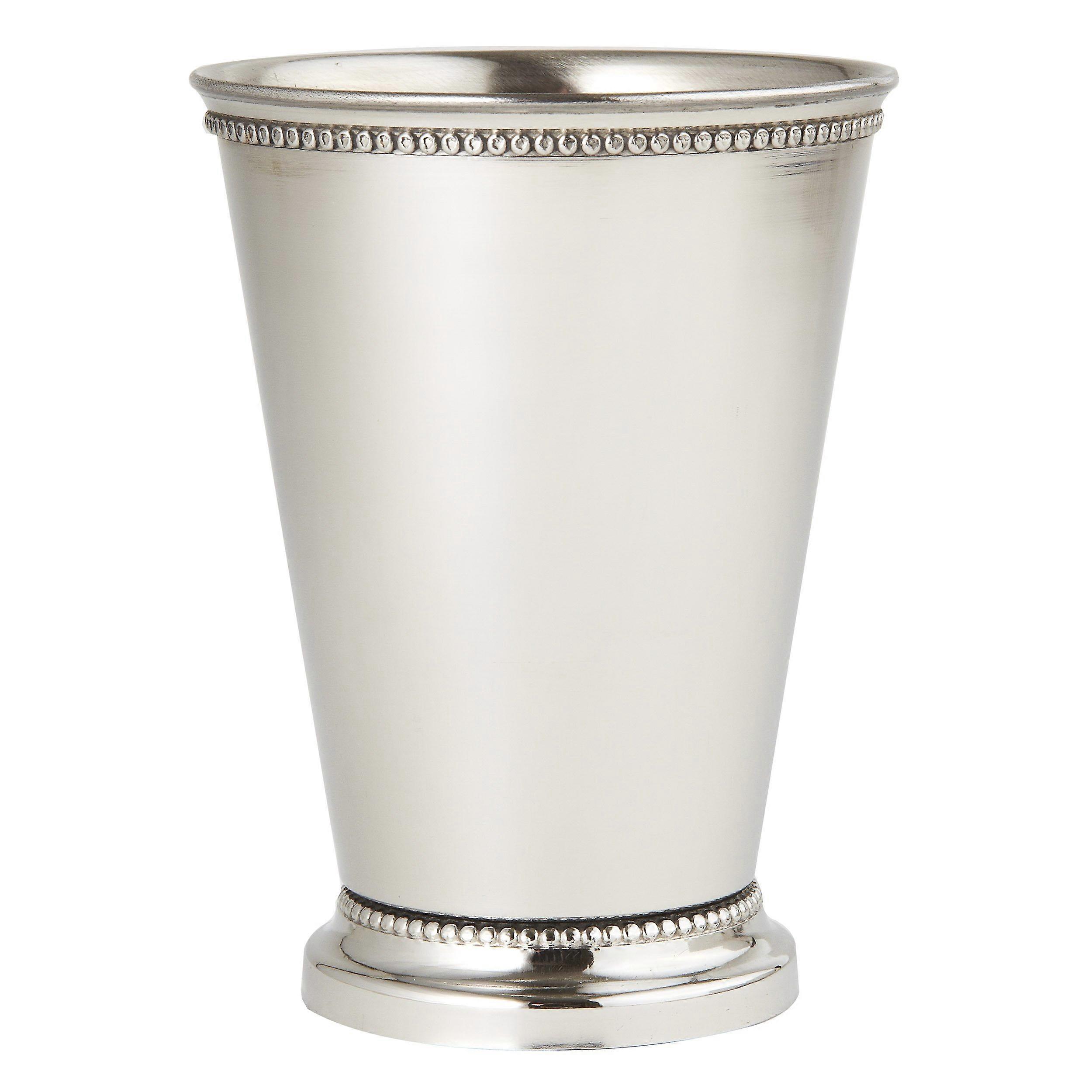 Beaded Mint Julep Cup 4.5 Inch Silver Drinking Cup with Durable Elegant Design for Parties