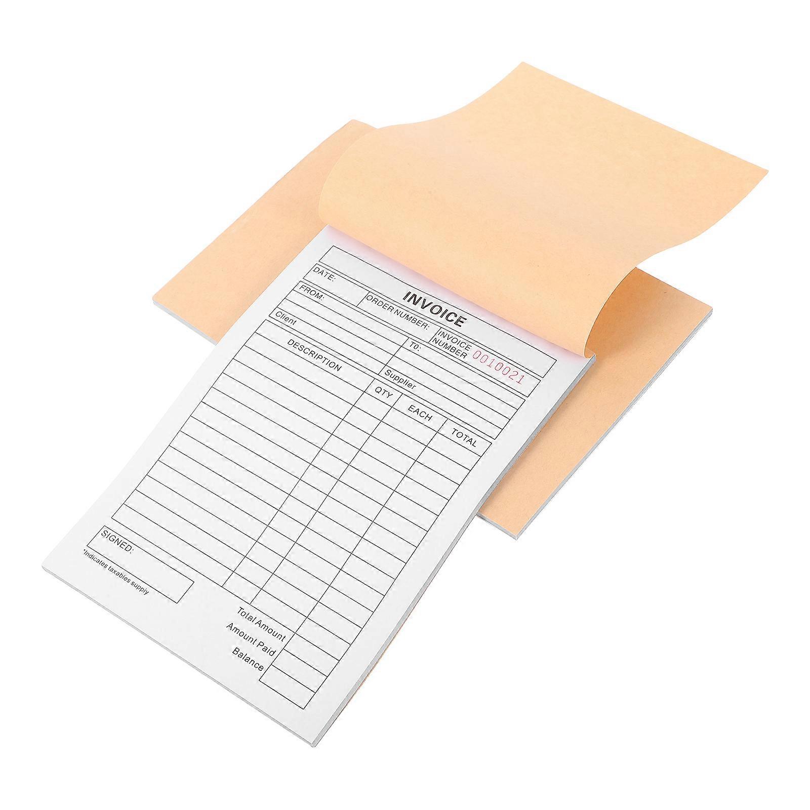 Business Invoice Book Record Keeping Small Business Owners Carbonless Copy Paper 2Pcs