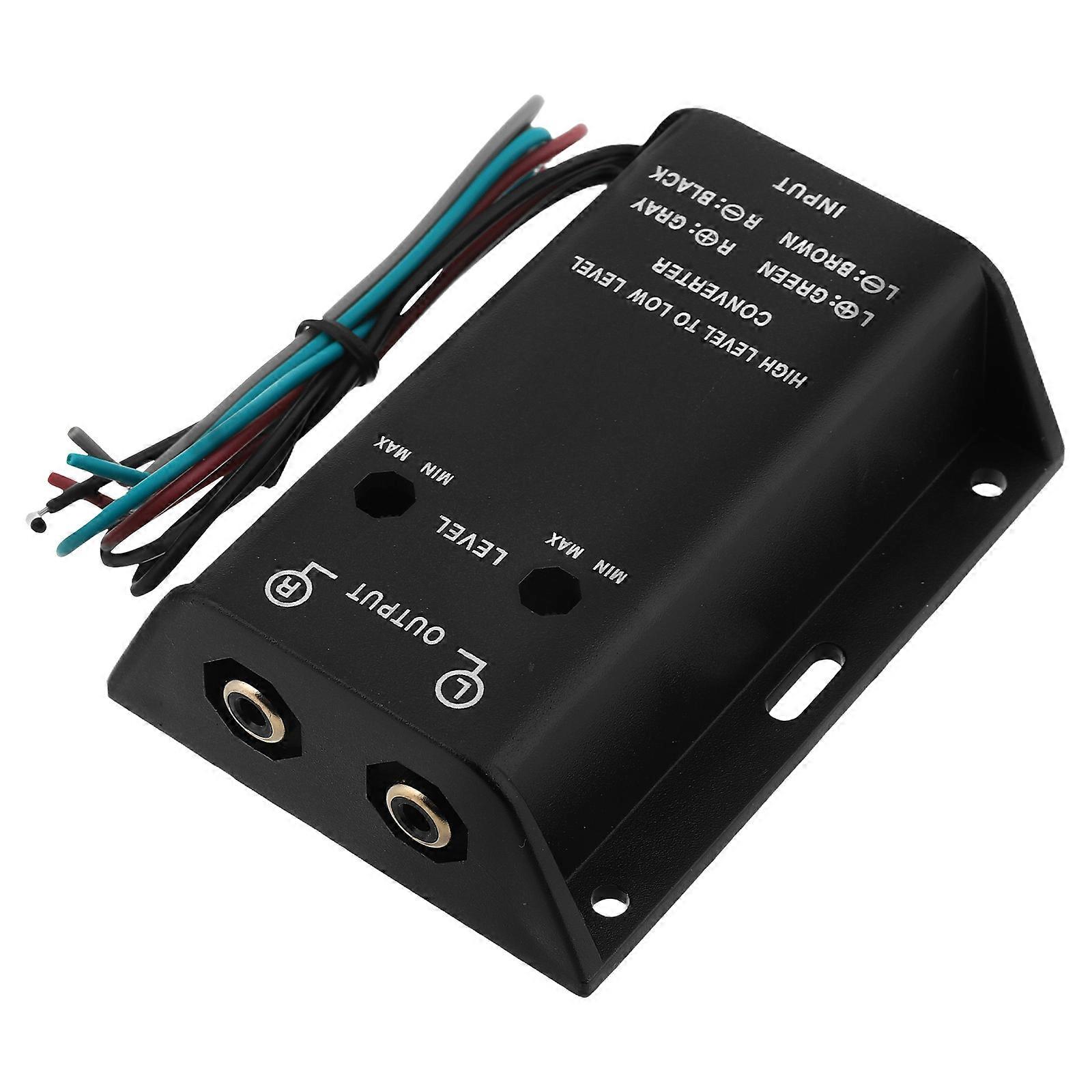 Vehicle Audio Converter Black High to Low Level Adapter for Car Amplifiers