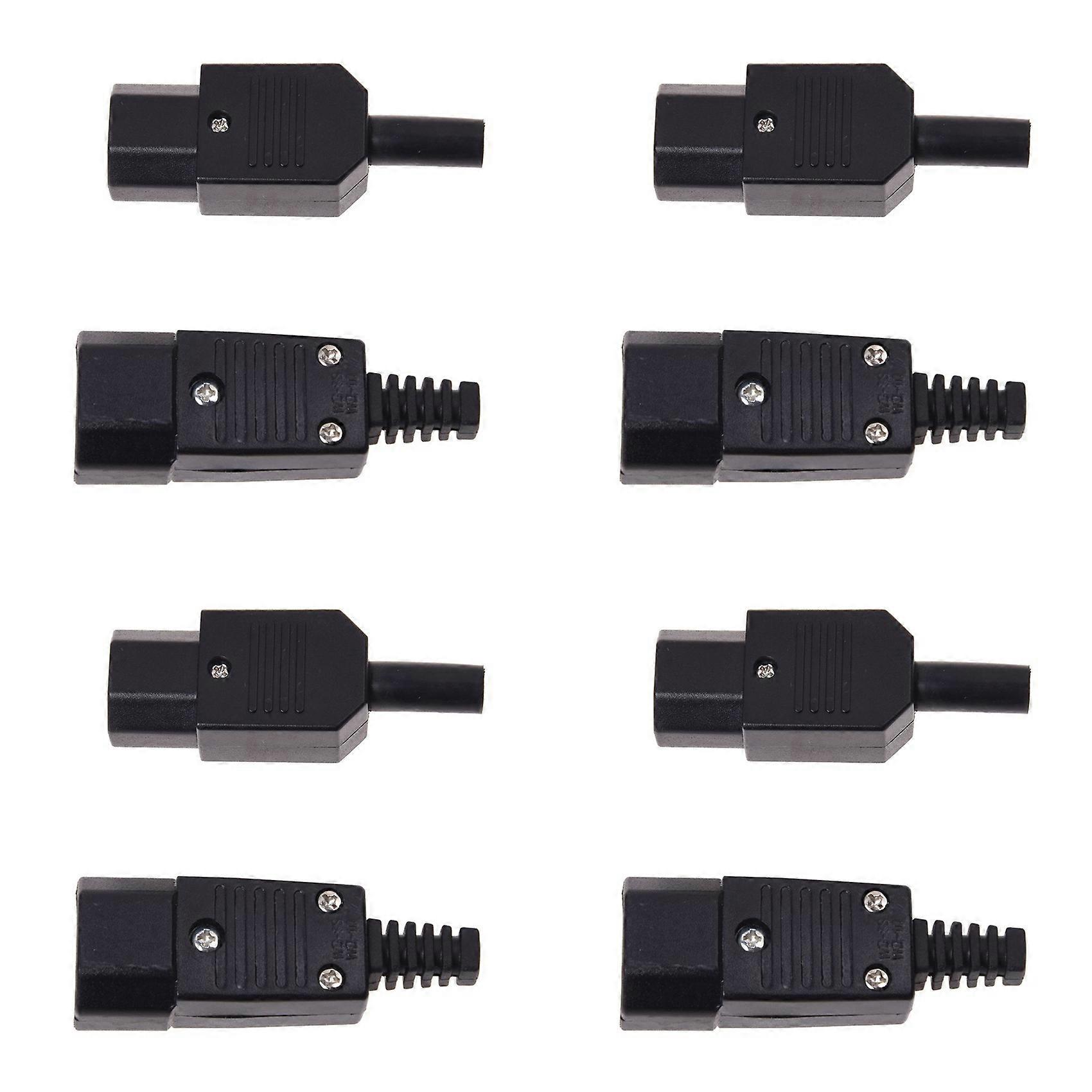 4X 250V 10A Power Connector IEC 320 C14 Plug to C13 Socket