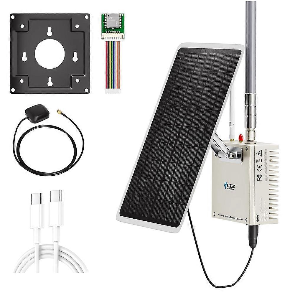 H ELTEC AUTOMATION Meshtastic MeshTower 18V Solar Panel Node 3x3000mAh Lion Battery NRF52840 Waterproof PD3.0 Input GPS BLE LoRa