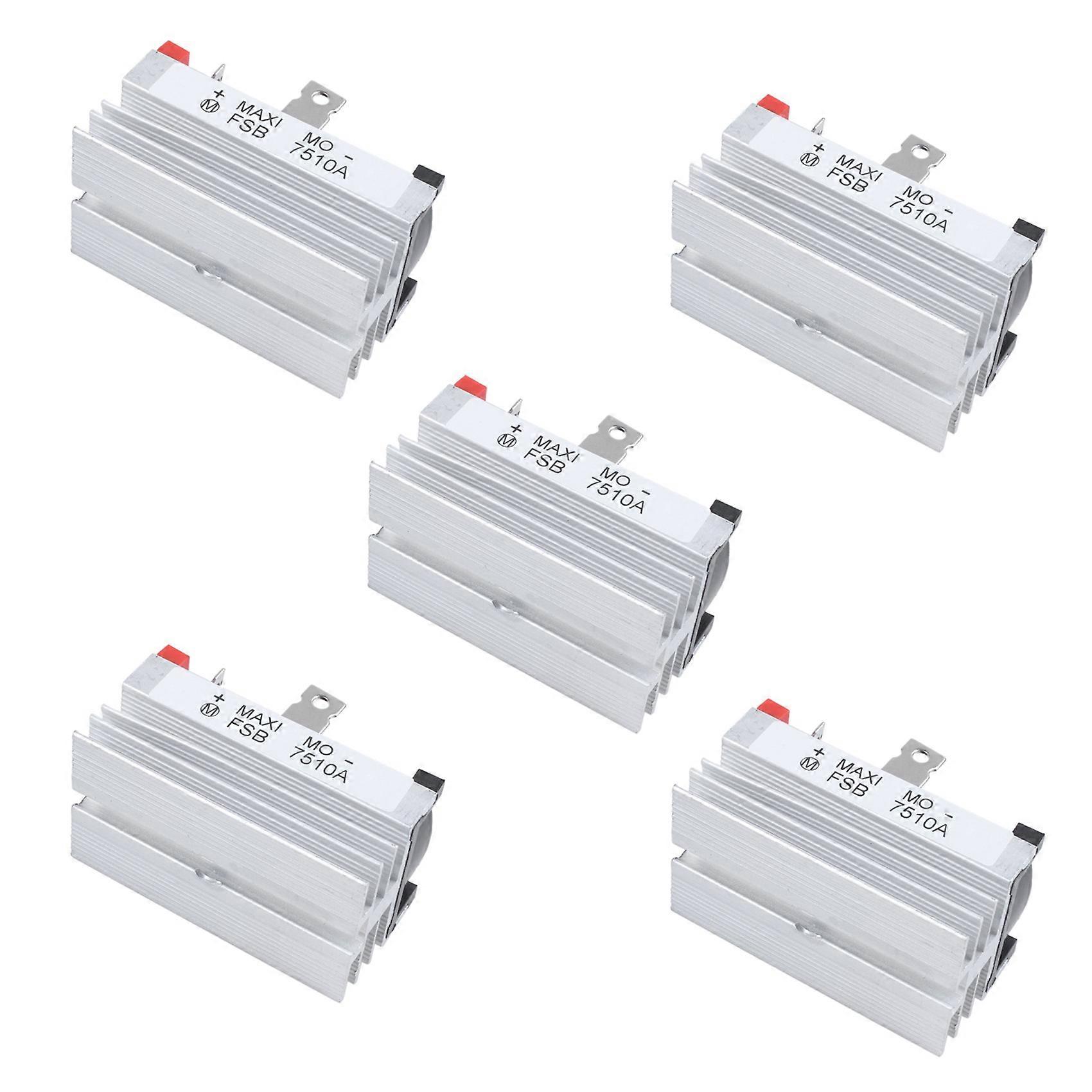 5X Aluminum Heatsink Base Single Phase Bridge Rectifier Diode 75A 1000V