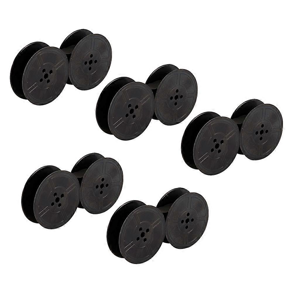 5Pcs Typewriter Ribbon Twin Spool Typewriter Ribbon Twin Spool Replacement Pack for Most Typewriter, Black