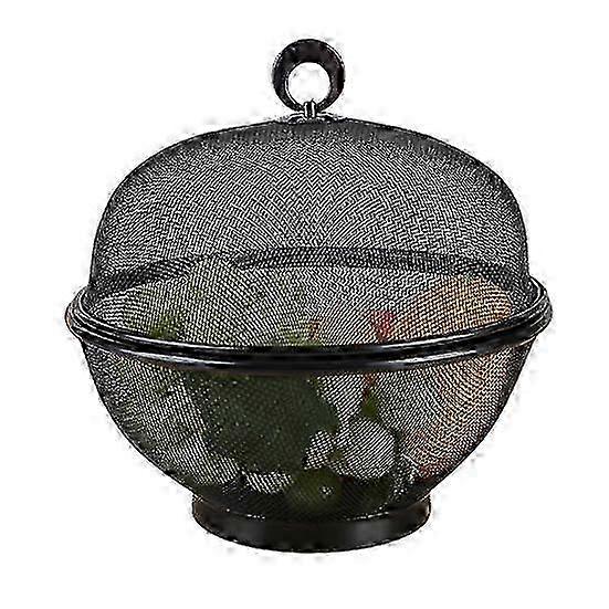 Obstkorb aus Netzgewebe mit großem Fassungsvermögen und Deckel, fliegensichere Obstschale, leicht zu reinigen, spülmaschinenfest, Obstkorb mit Abdeckung, 25–26