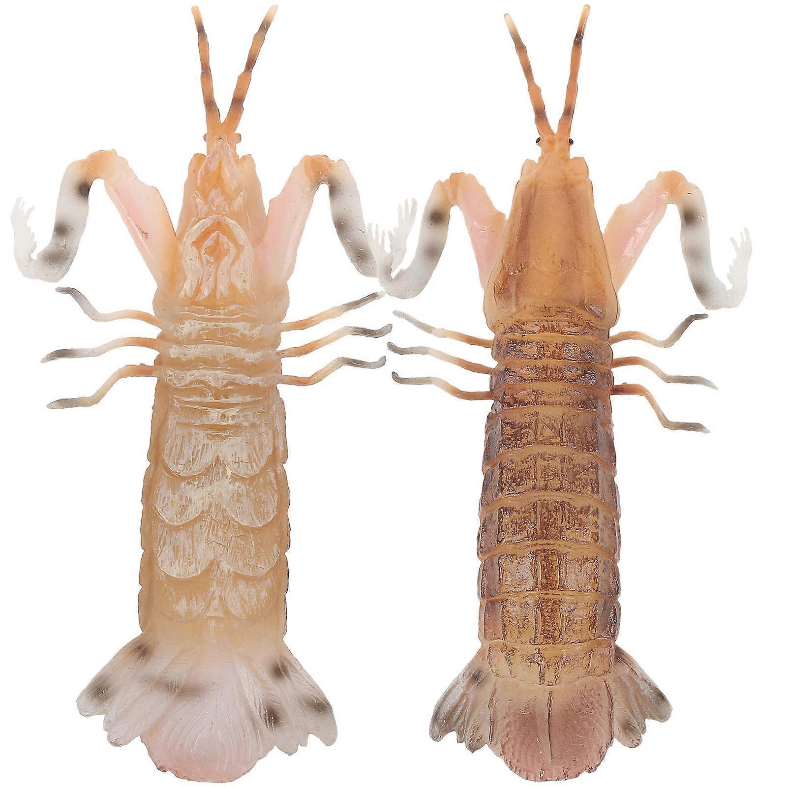 2 pcs Artificial Shrimp Model Fake Shrimp Model Simulated Shrimp Display Model for Decor