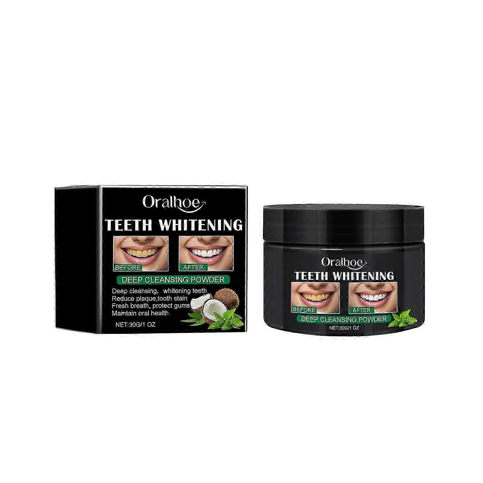 Charcoal Teeth Whitening Powder - Remove Stains, Fresh Breath, Gentle & Easy to Use, 30g