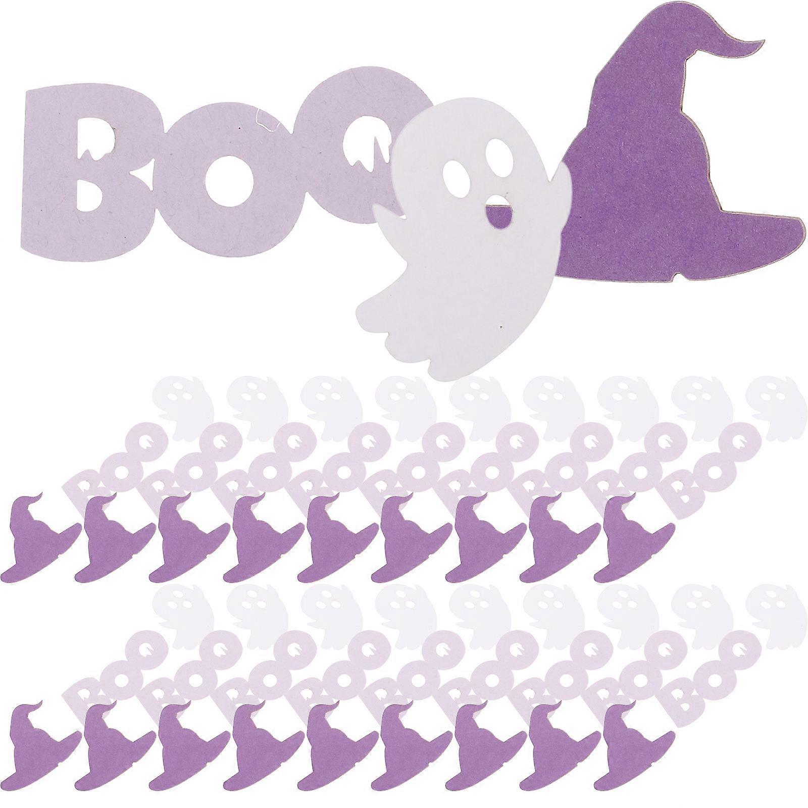 Purple Halloween Paper Confetti Witch Hat Ghost for Throwing 100Pcs