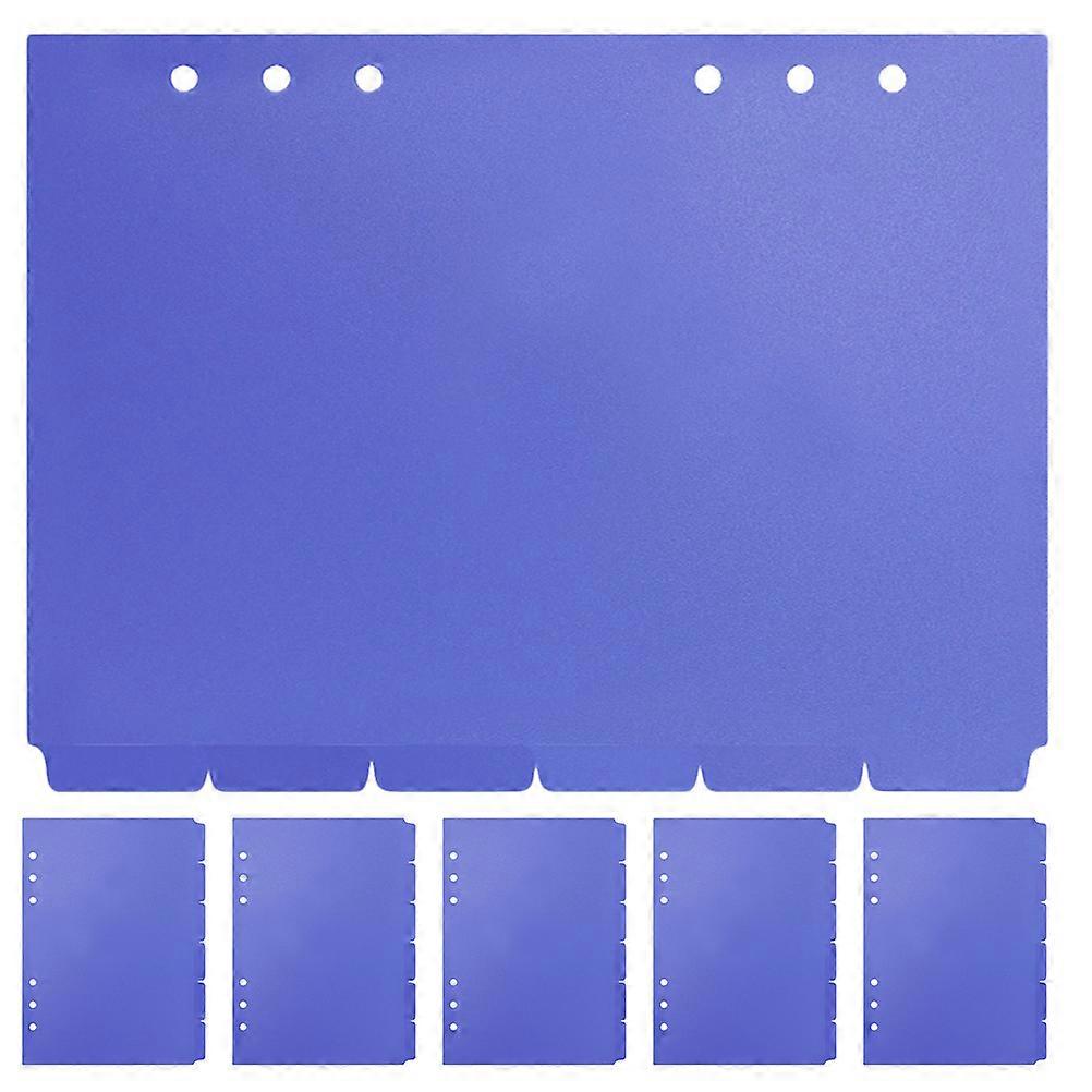 Notebook Binder Plastic Dividers for Organization 6Pcs Tabs Blue A5 Size