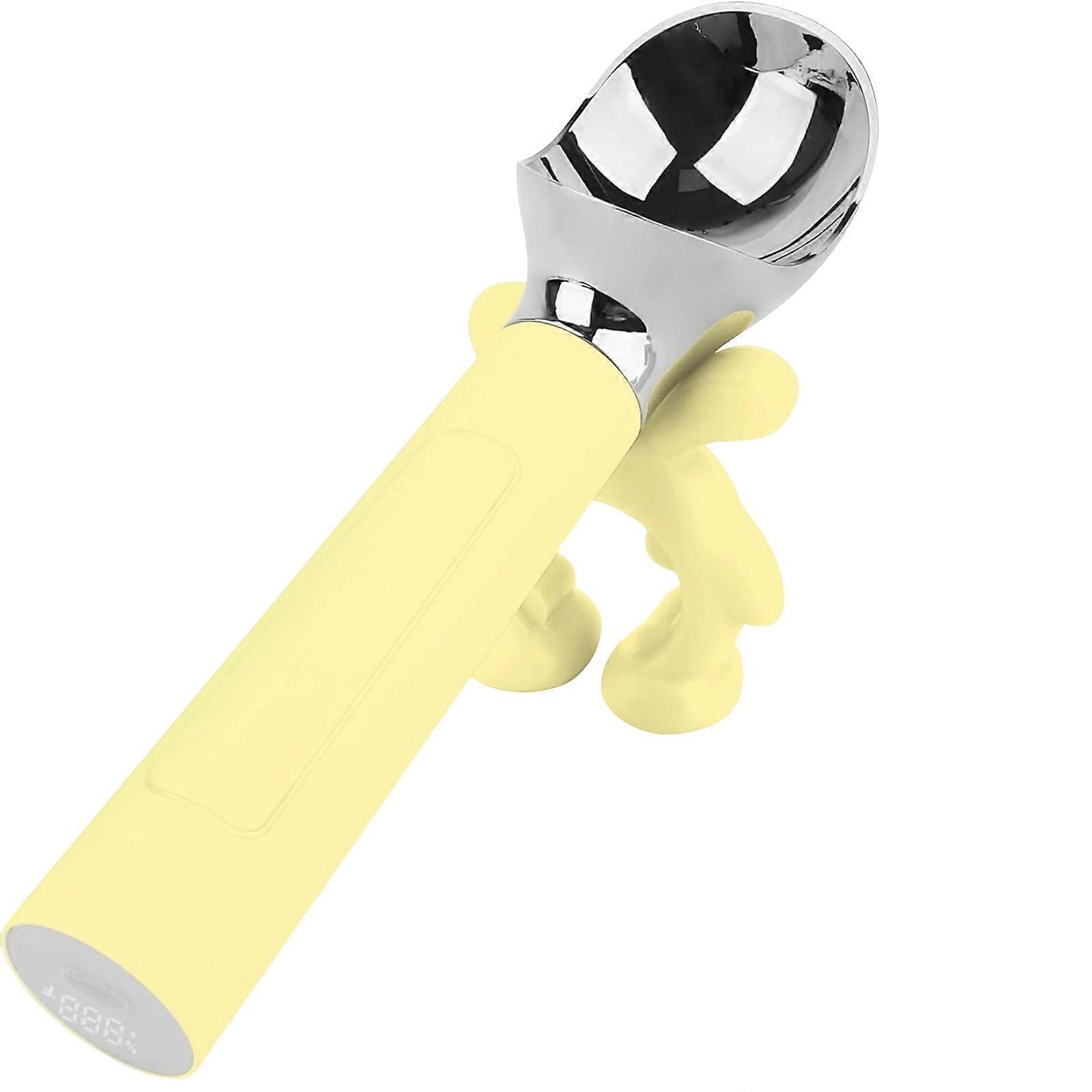 Ergonomic Ice Creams Scoops With Rapid Warming Technology Rechargeable Battery And Detachable Storage Stand  Yellow