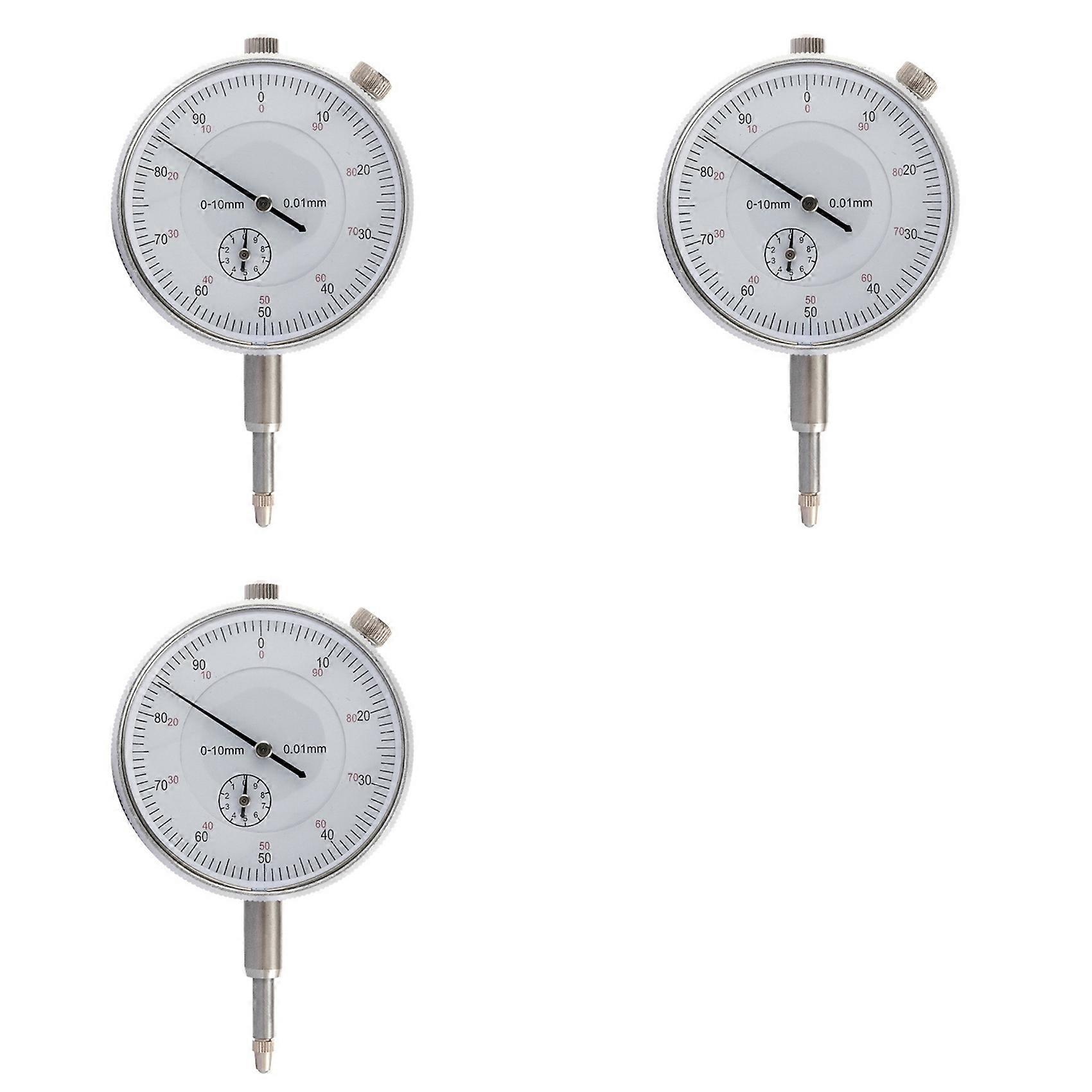 3X Dial Indicator Micrometer Hour Type Indicator Precision Comparator Measuring Clock Indicator Measuring Instrument