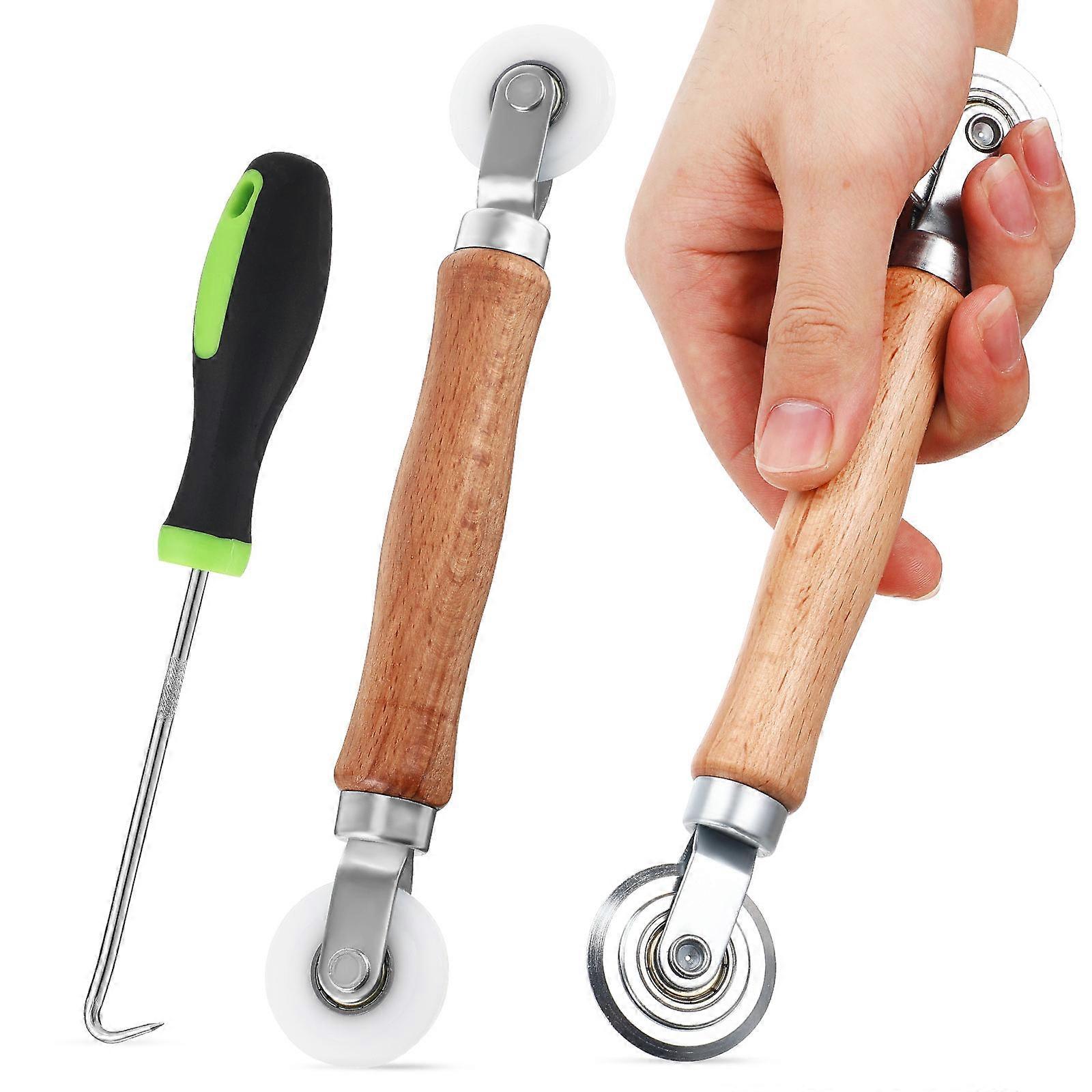 Screen Repair Tool for Window Screen Installation with Metal Rollers 1Set