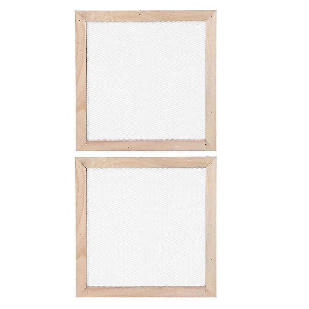 Natural Wood Craft Frame for DIY Use 2Pcs Paper Making Screen Printing Tool