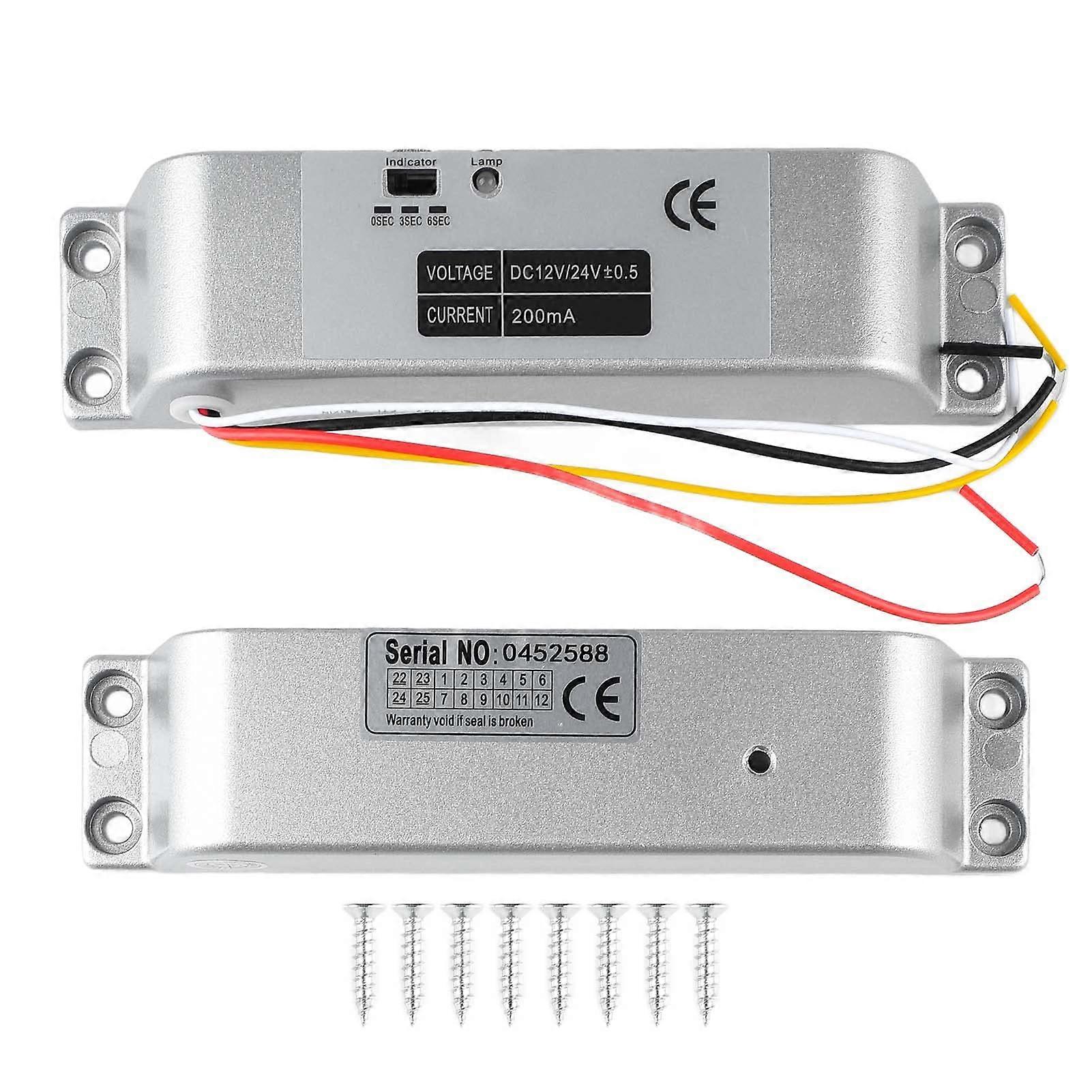 Electric Drop Bolt Lock 12V24V Aluminum Alloy Electronic Door Lock with Adjustable Delay for Access Control