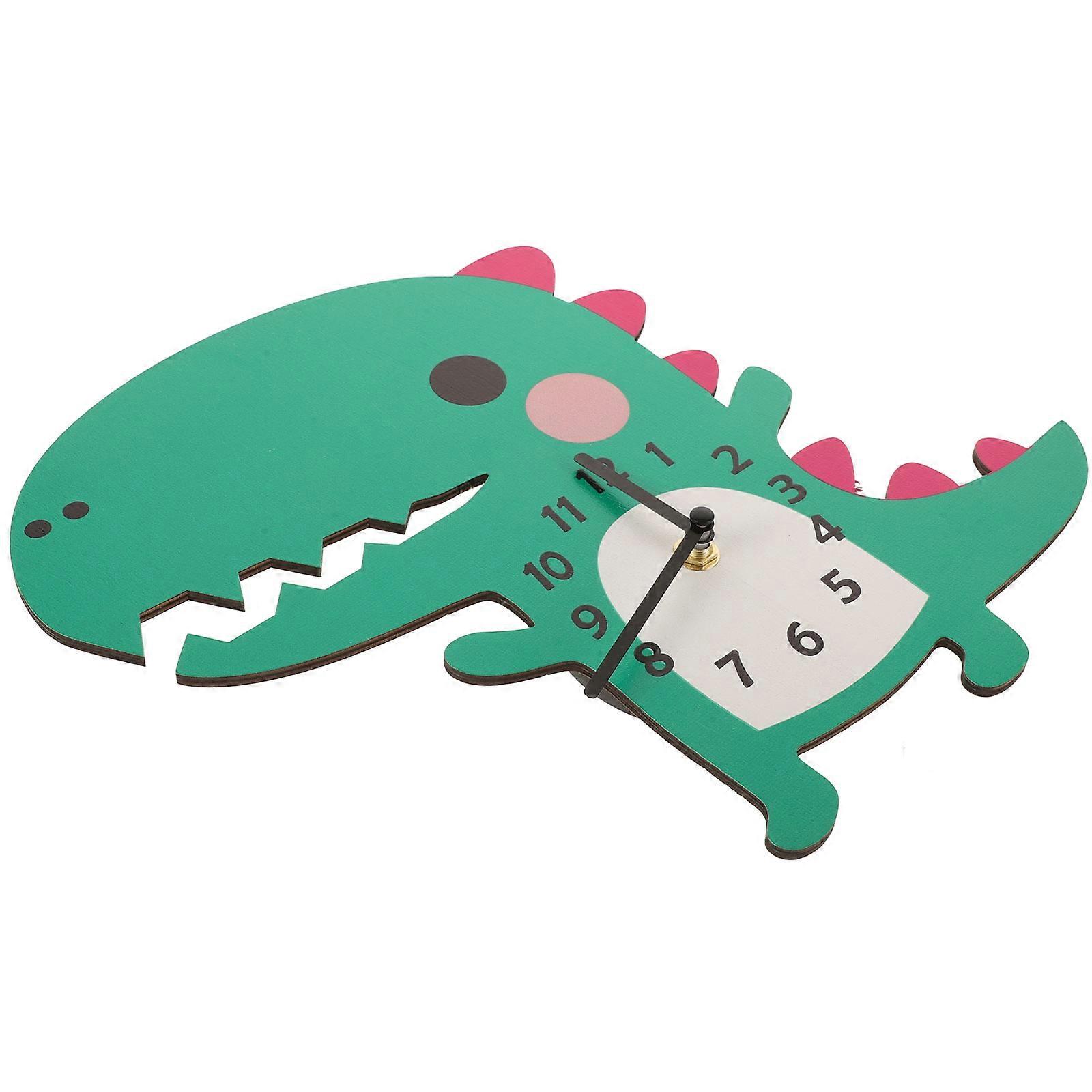 Bedroom Wall Clock Dinosaur Shape Silent Clock 5Pcs Set Included