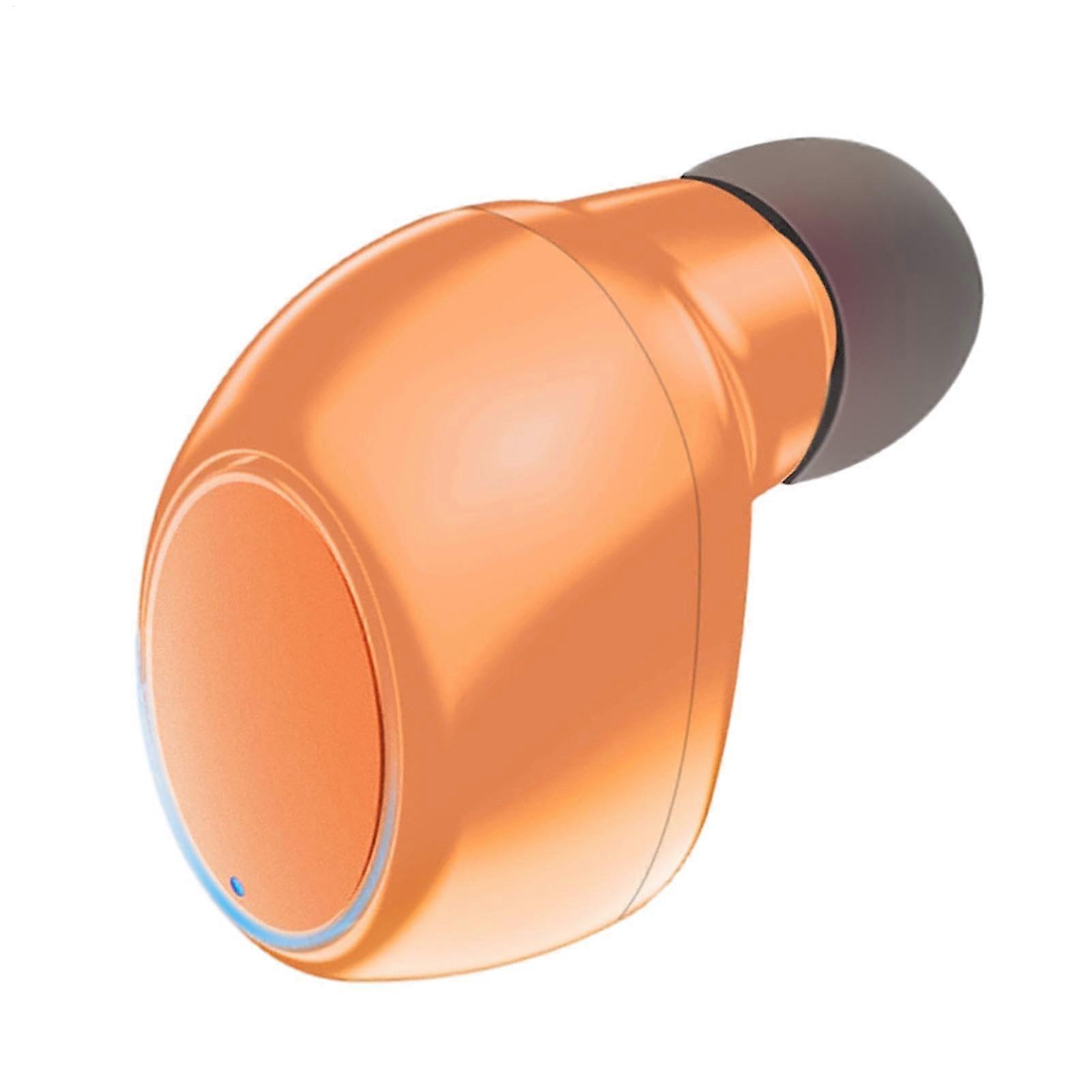 Small True Wireless Earphones Invisible Bluetooth Earbuds Left Or Right Ears Ergonomic Design Noise Reduction Orange