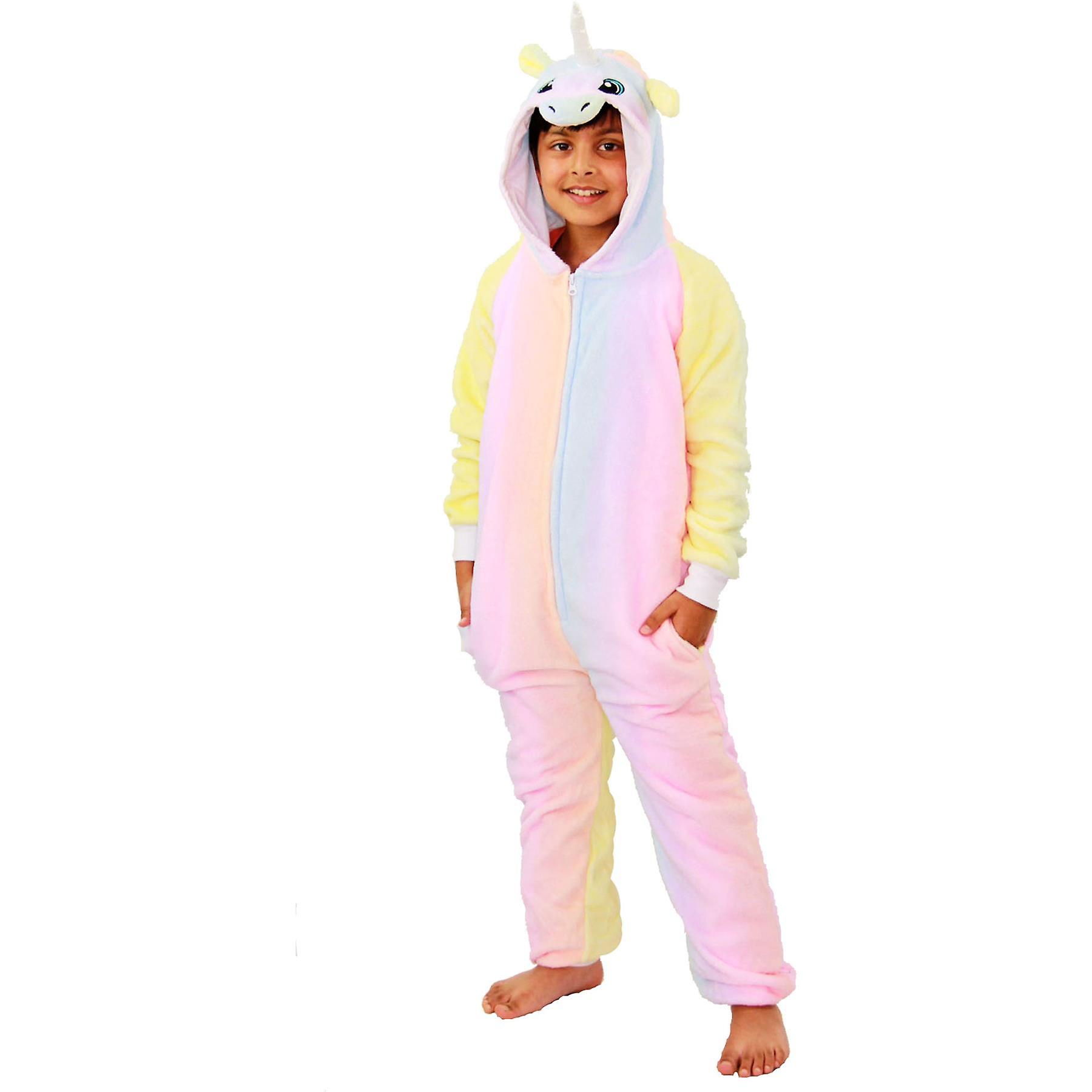 孩子女孩独角兽印花家居服连体衣