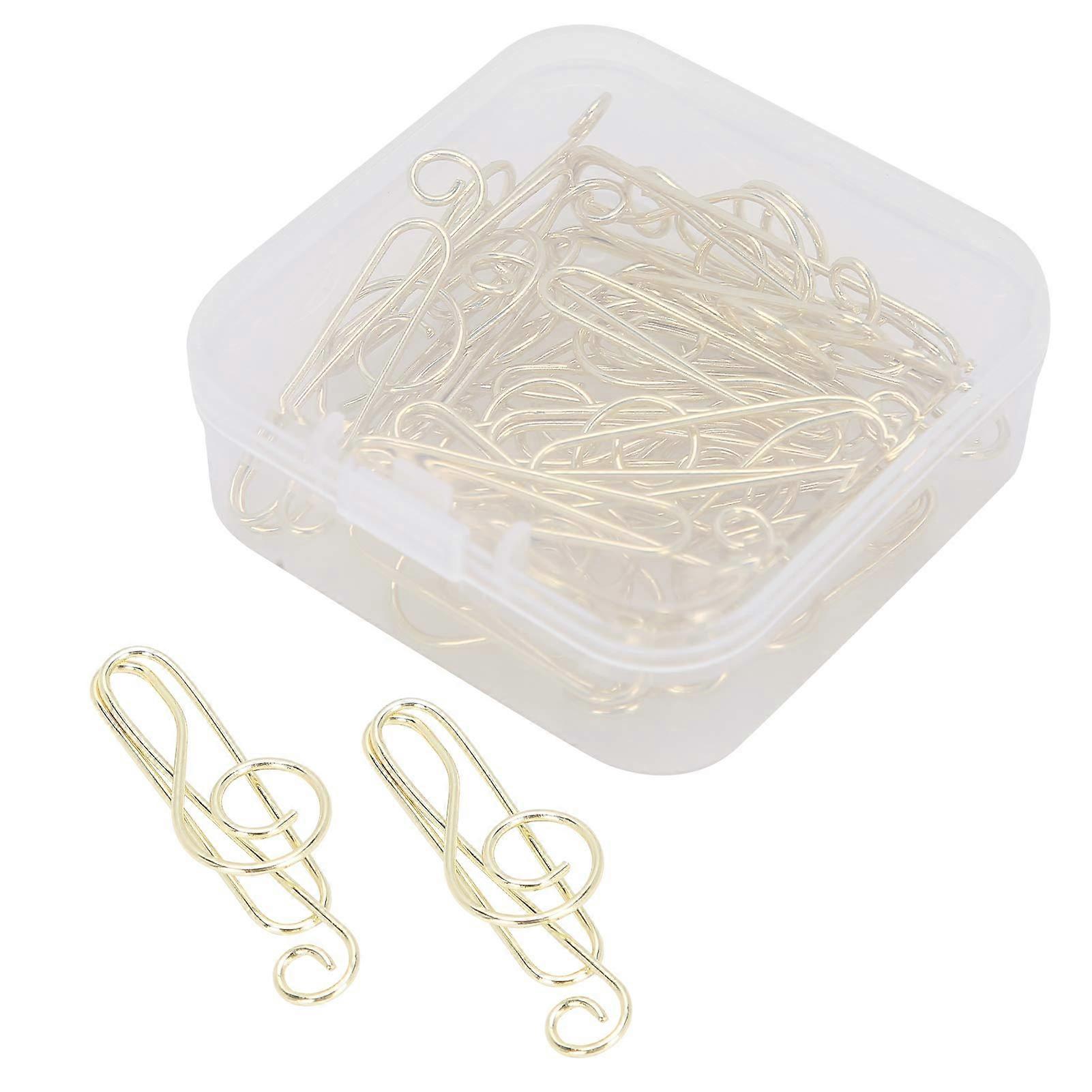 20Pcs Gold Musical Note Paper Clips Set, Decorative Bookmarks and Page Markers for Office and School