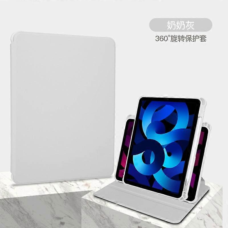 Stylish Case For Ipad 11" Pro M4 2024 Gray Rotating Transparent Leather