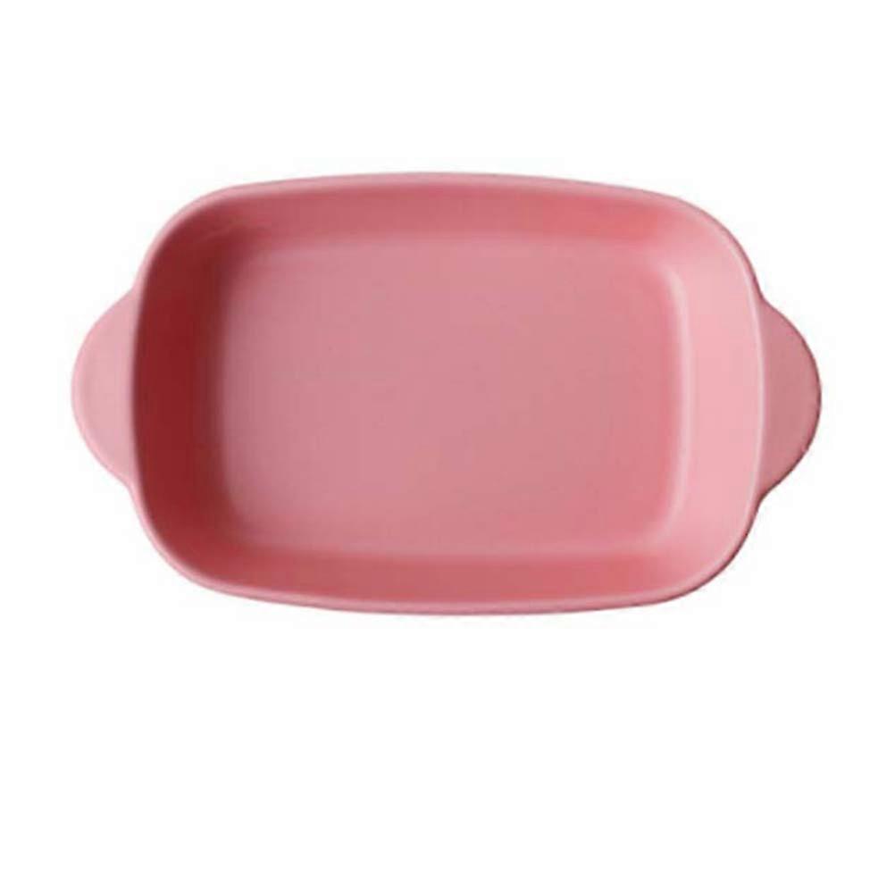 Ceramic Baking Tray for High Temperature Baking with Handle 1Pcs in Pink