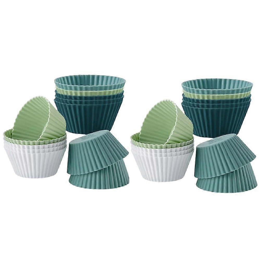 Silicone Baking Cups 24 Pack Reusable NonStick Cupcake Liners Dishwasher Safe Muffin Molds
