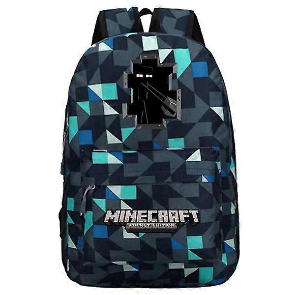 Perfect Minecraft Backpack, Student Backpack, Blue Checkered Pattern ~ 7 - Perfect