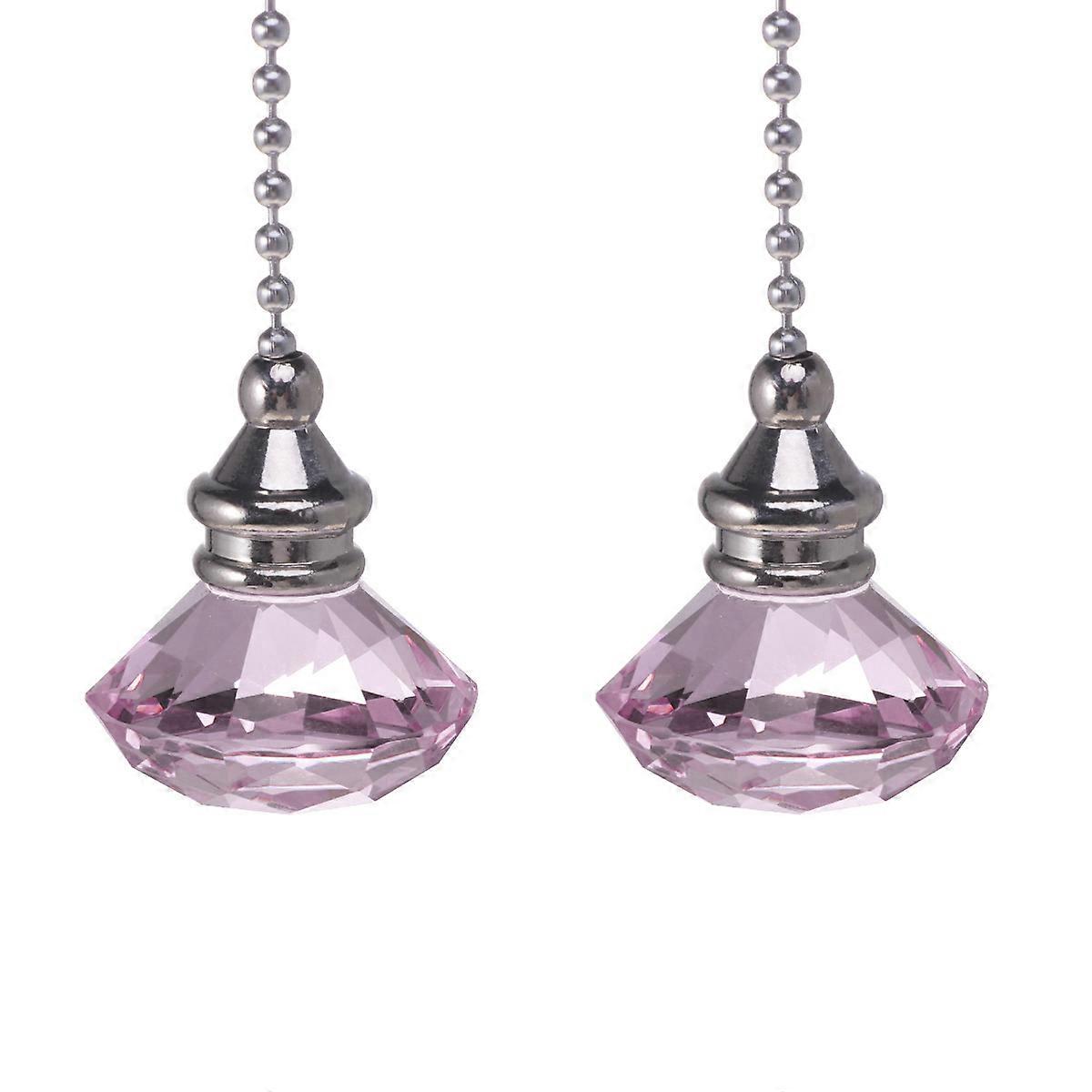 Crystal Ceiling Fan Pull Chain for Decoration 6Pcs Pink Christmas Tree Pendant