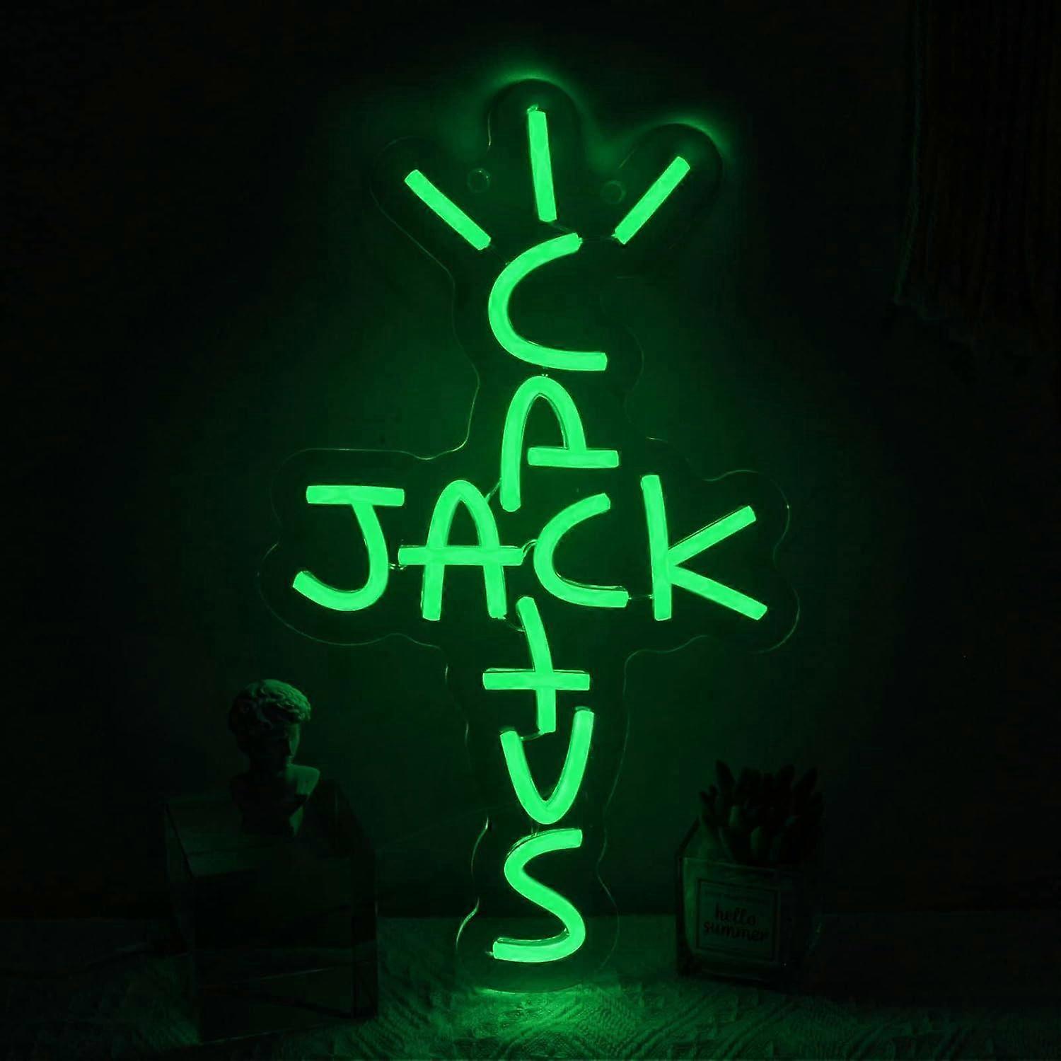 Cactus LED Neon Wall Sign USB Powered Acrylic Green Decor Energy Saving Dimmable Light