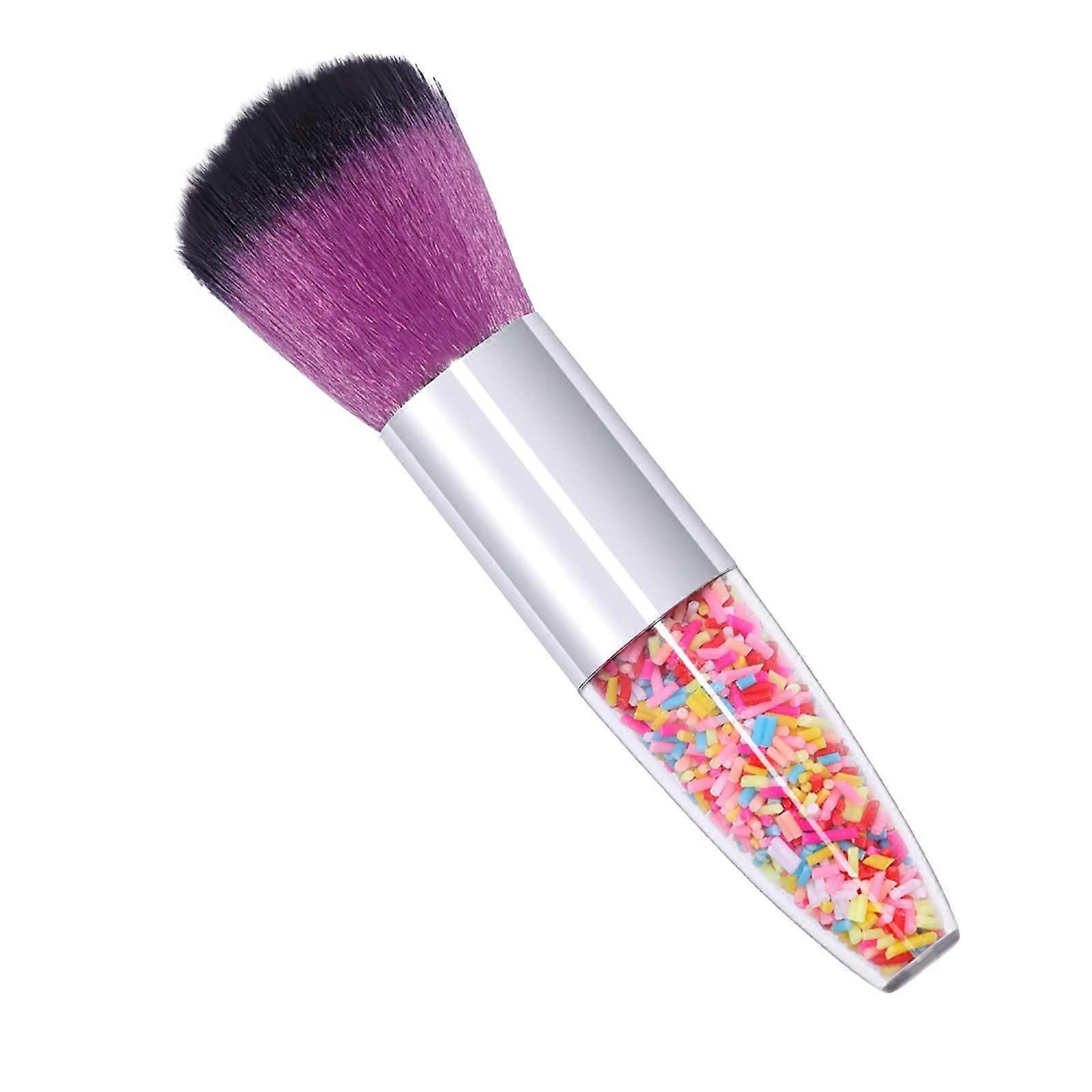 Makeup Brush Compact Travel Blusher Brush with Soft Dense Bristles for Even Powder Application