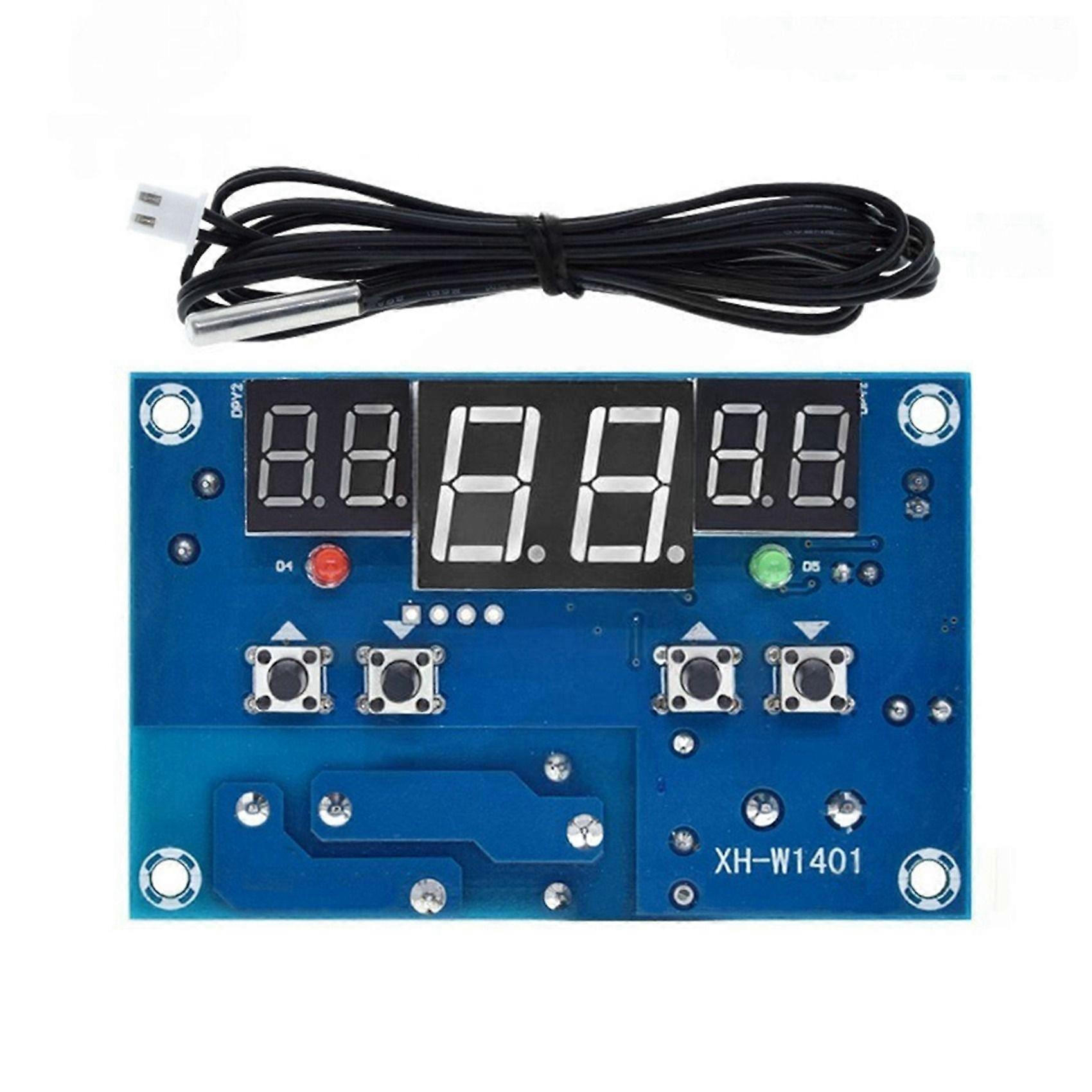 2X W1401 Digital Thermostat Temperature Controller with Sensor Waterproof Probe LED Display for Circuit Control