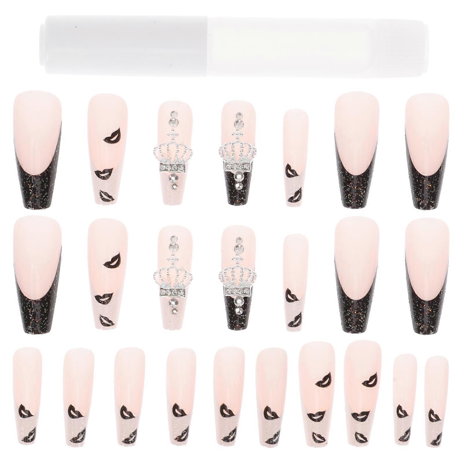 Fake Nails Wearable False Nails for Manicure 5Sets with Glue Assorted