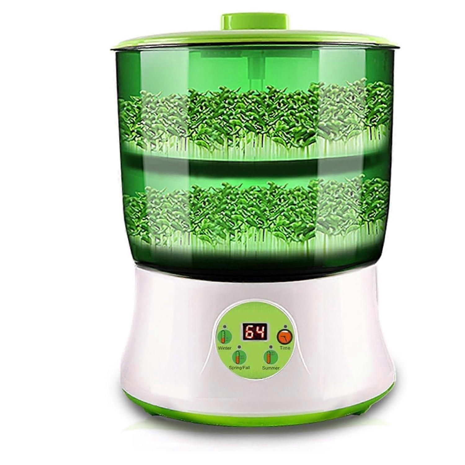 Bean Sprout Maker with Smart Temperature Control, Double Layer, LED Display,  Germination Rate