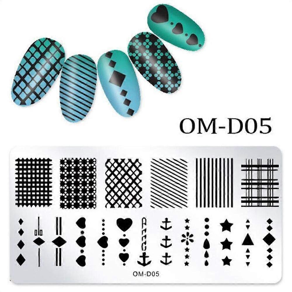 Necklace Pattern Stainless Steel Nail Stamping Plate Rectangle Template for DIY Manicure