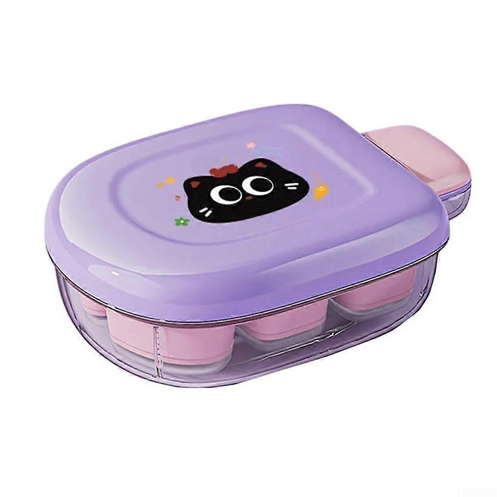 Silicone Ice Cube Tray with Easy Press Release, Small Square Maker for Drinks, Compact Reusable Purple