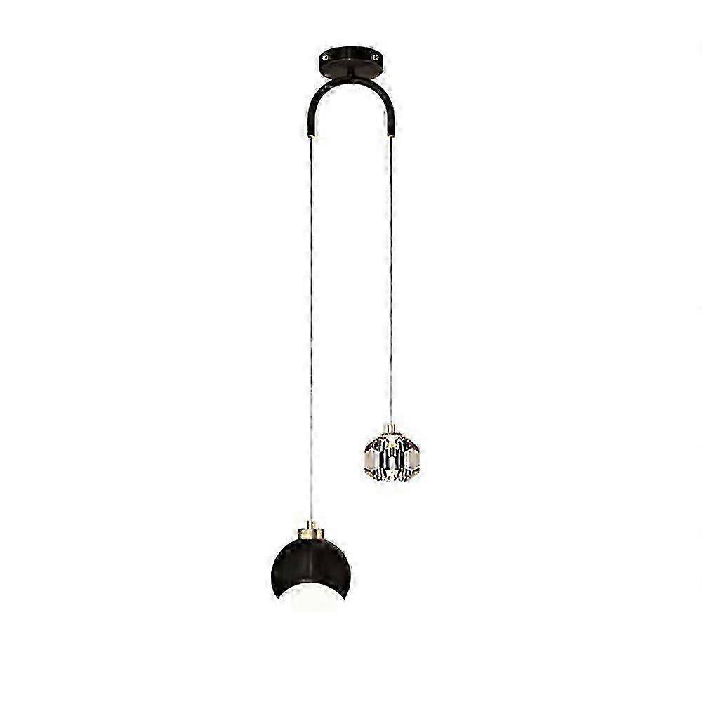Adjustable double round chandelier with three coloured changing lights for bedrooms
