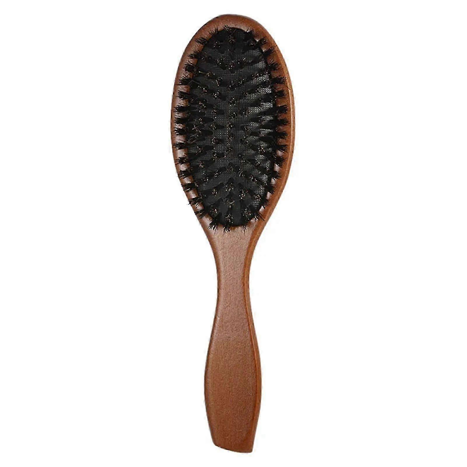 Dark Brown Men Beard Brush Comfortable Handle Using Practical Facial Beard Cleaning Shaving Brush