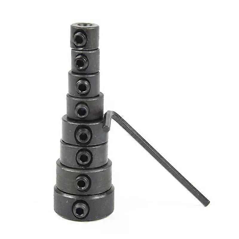 New 8pcs Drill Bit Depth Stop Rings - 3-16mm Adjustable Collars Positioner for Precision Woodworking