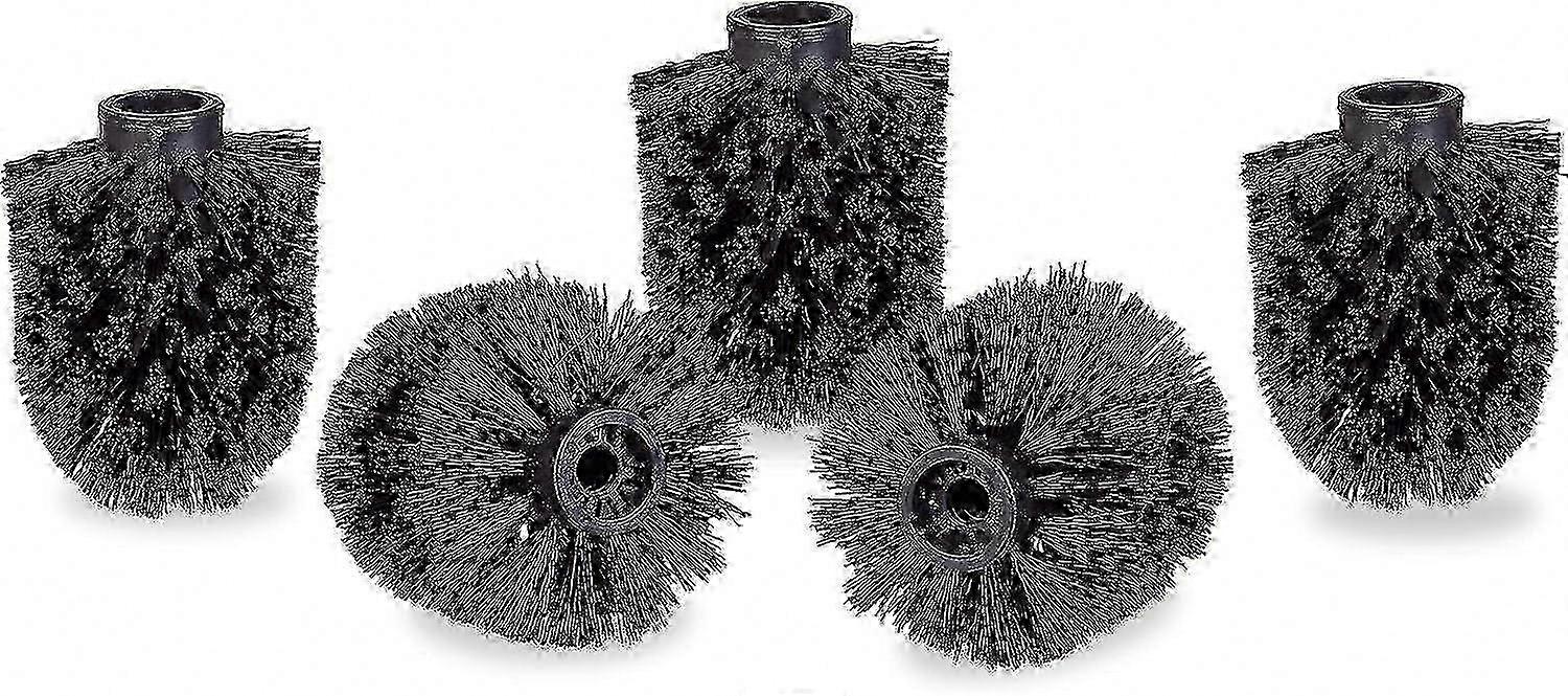 5-Pack Replacement Toilet Brush Heads, 9.5mm Thread, 9x7cm Diameter, Durable Cleaning Tool Set