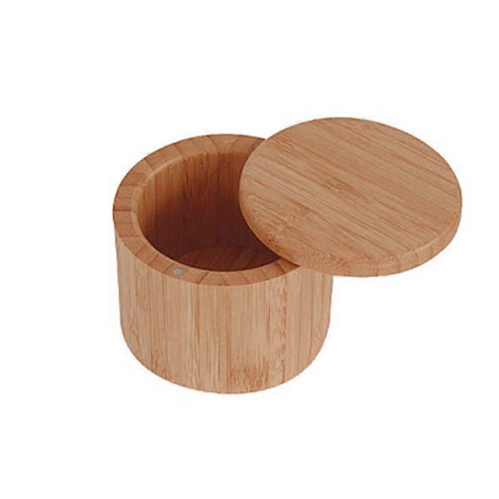 Portable Spice Container Bamboo Tableware 9x9x7cm Kitchen Spice Storage Square Shape Light Brown 1Pack